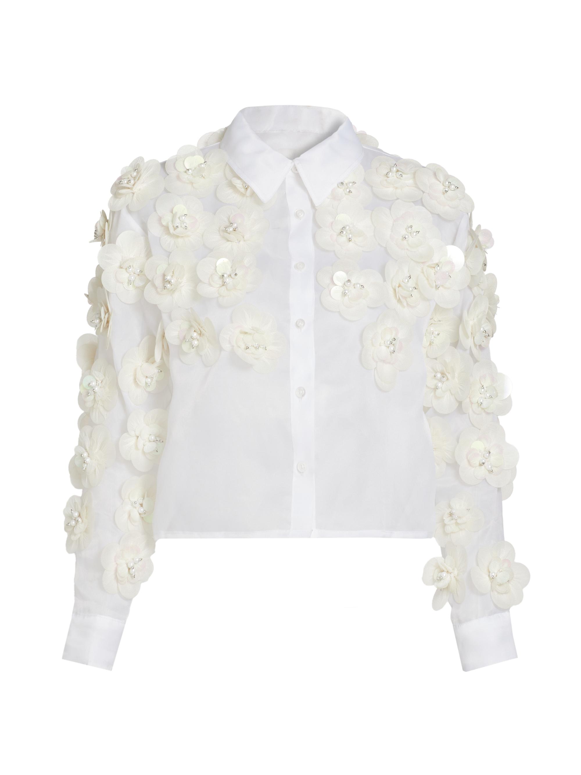 Mariandree Gaitan Women's Margaux Floral Shirt - White