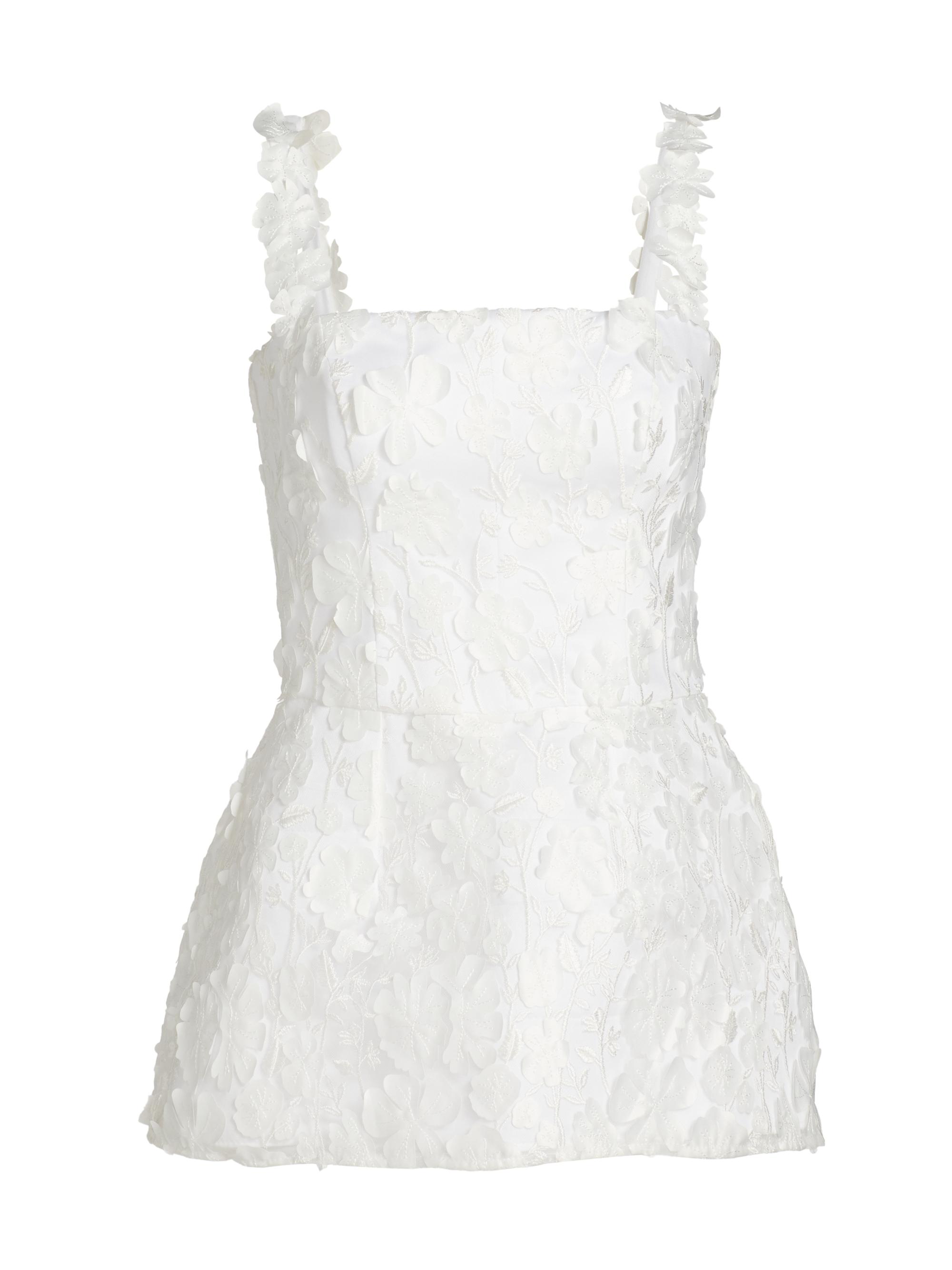 Mariandree Gaitan Women's Marie Floral Lace Peplum Top - White