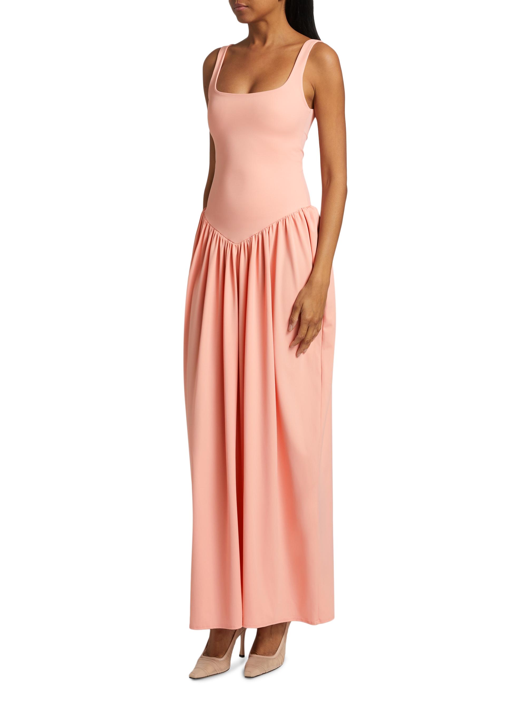 Mariandree Gaitan Women's Viana Pleated Maxi Dress - Coral - Size Large