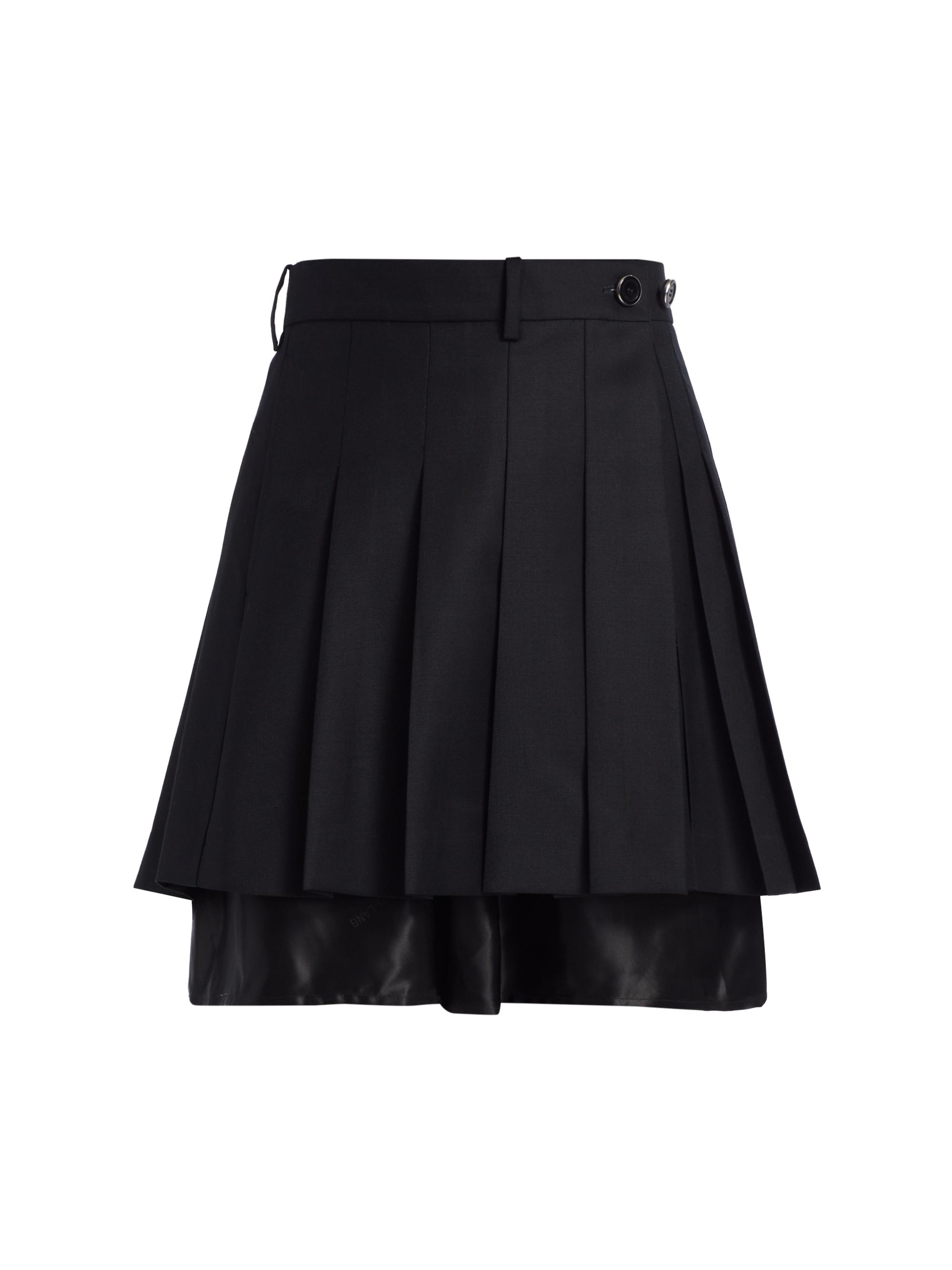 Helmut Lang Women's Natura Wool Pleated Skort - Black