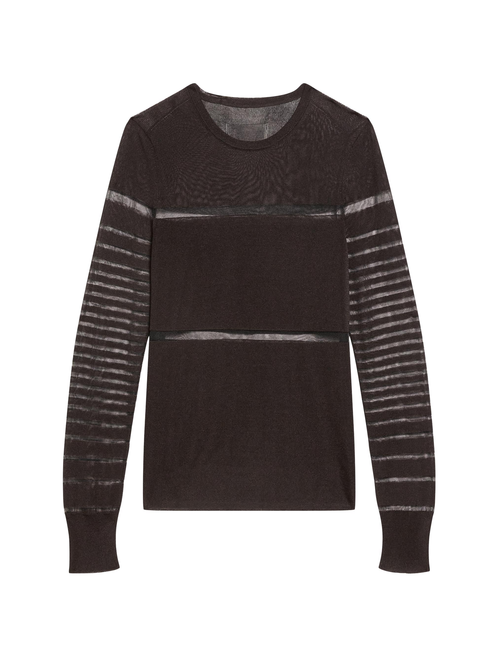 Helmut Lang Spaced Sheer Knit Long-Sleeve Top | Saks Fifth Avenue