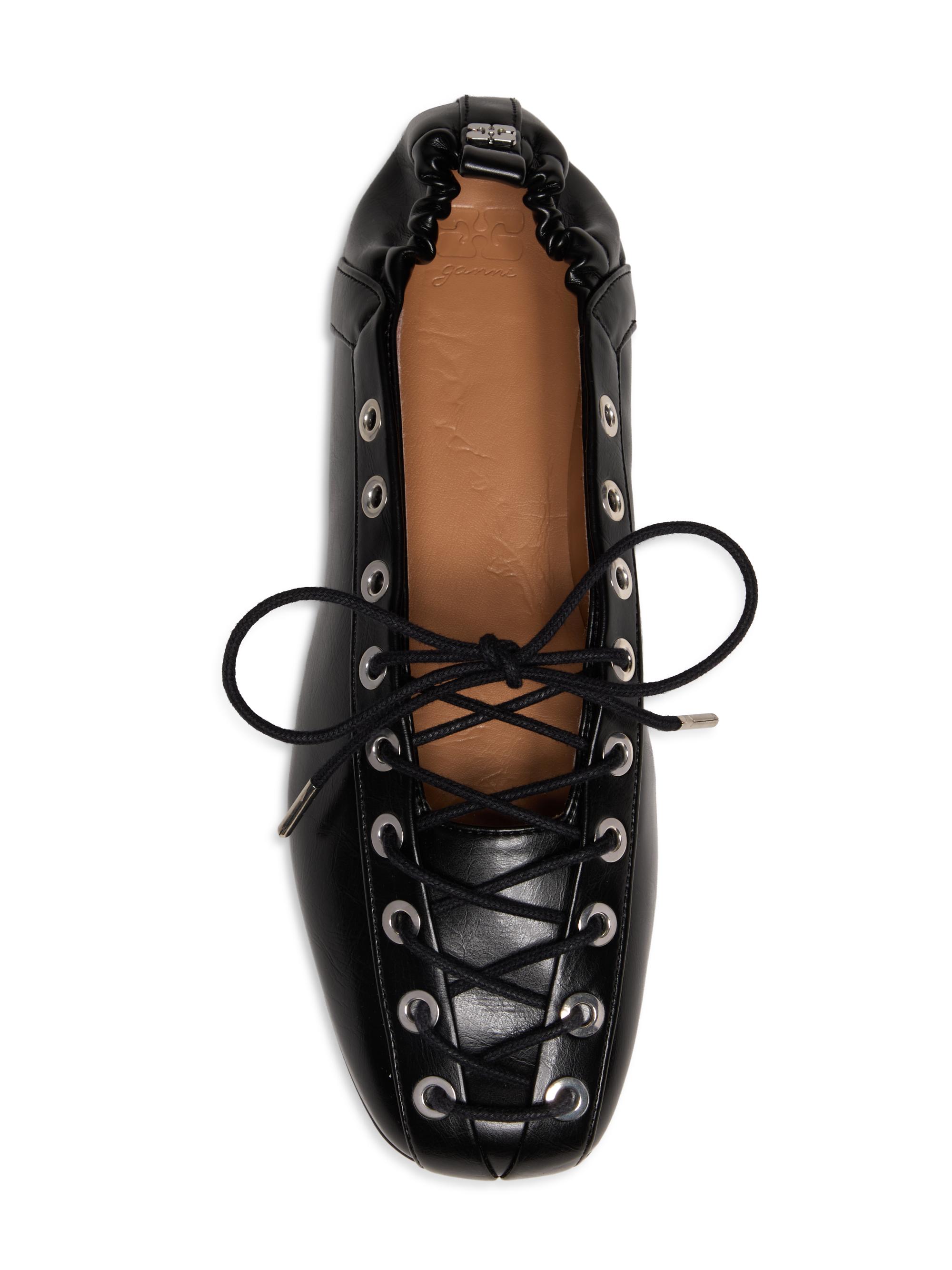 Ganni Lace-Up Ballerina Flats | Saks Fifth Avenue