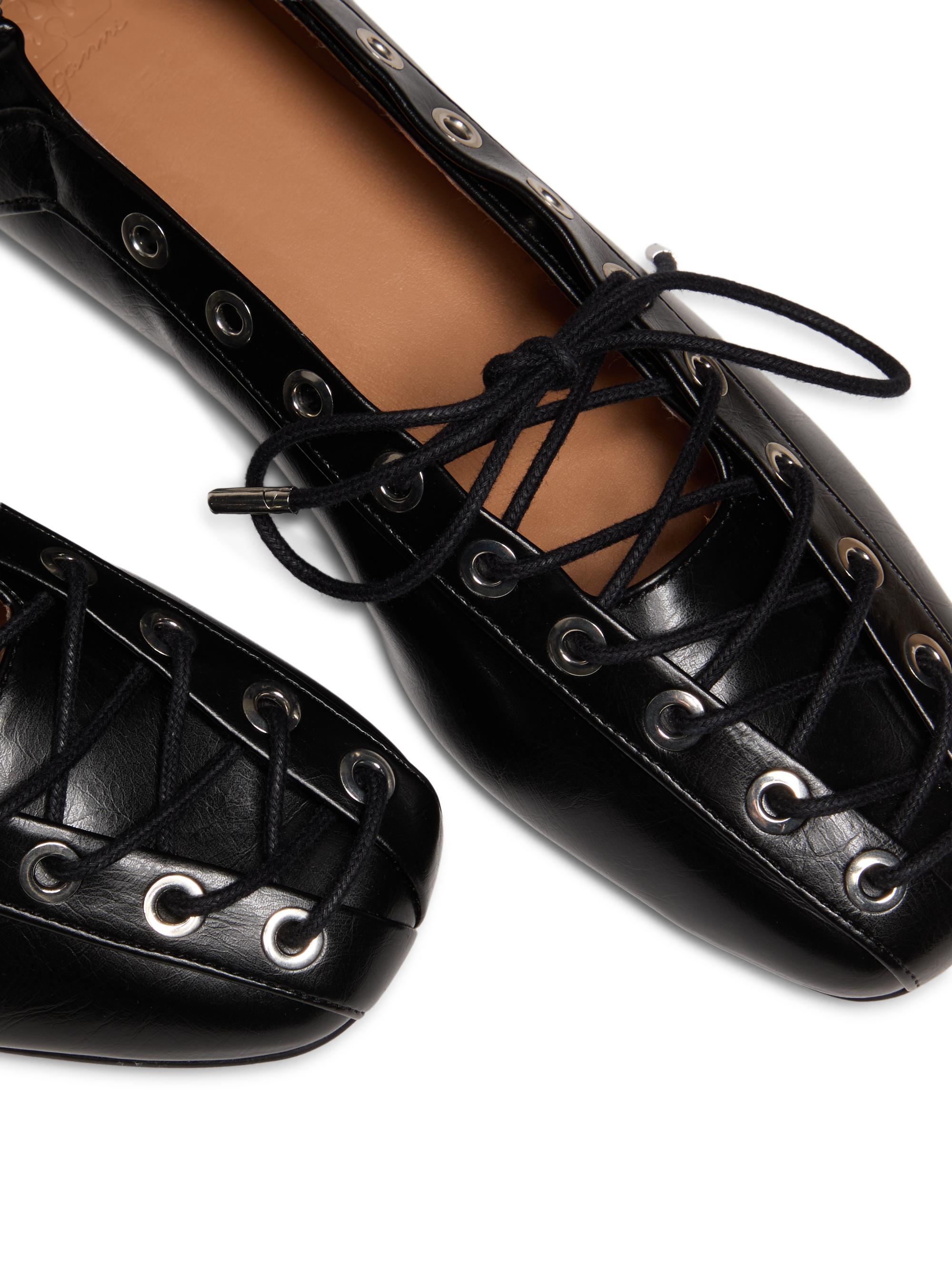 Ganni Lace-Up Ballerina Flats | Saks Fifth Avenue