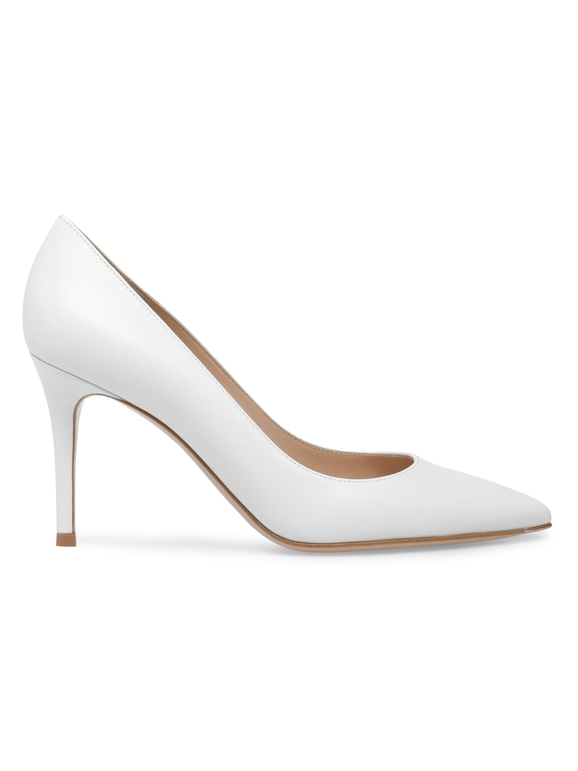 Gianvito Rossi Women's 85MM Leather Stiletto Heel Pumps - White