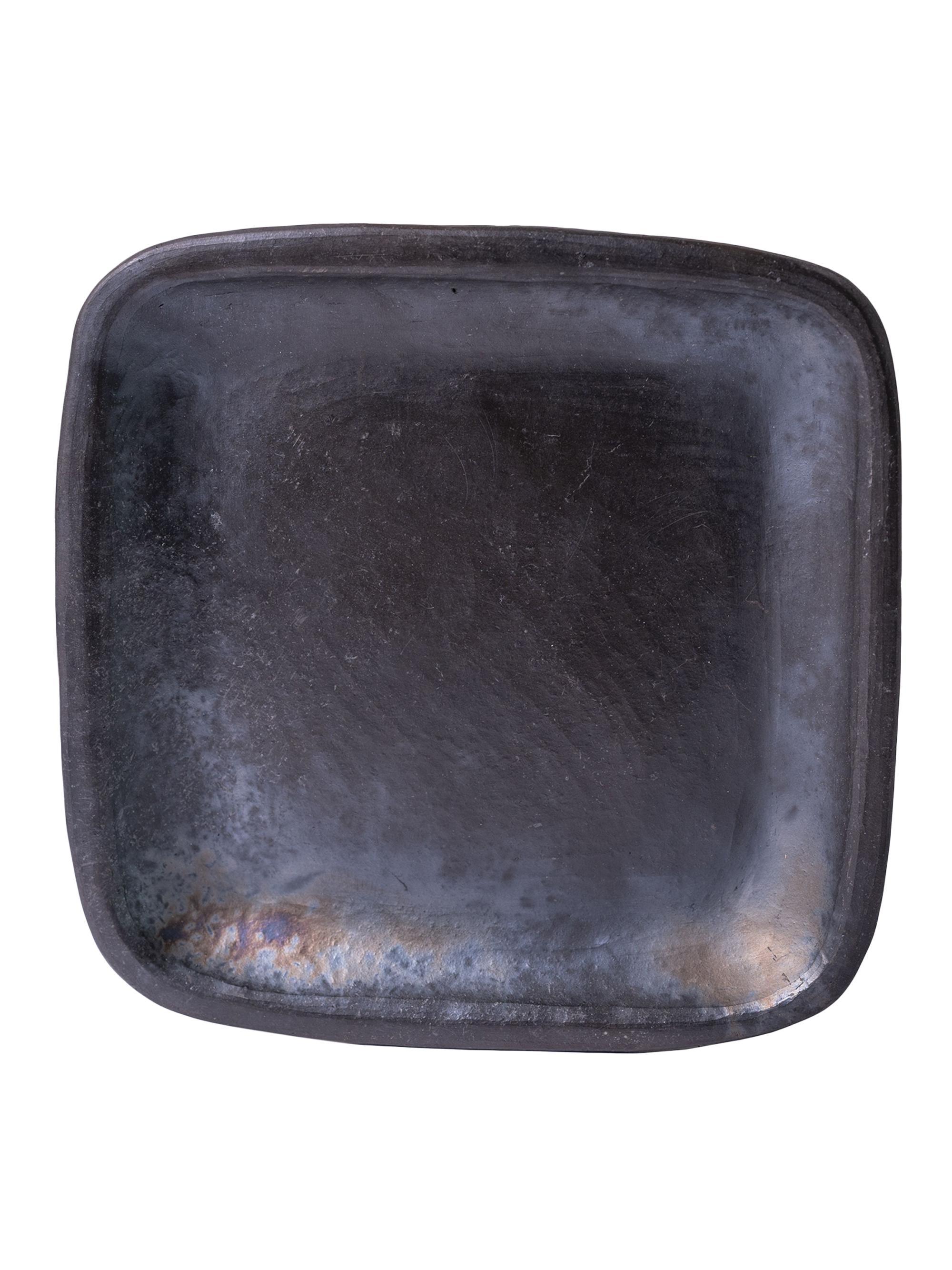 Verve Culture Longpi Pottery Dinner Plate Small - Set of 4 - Black