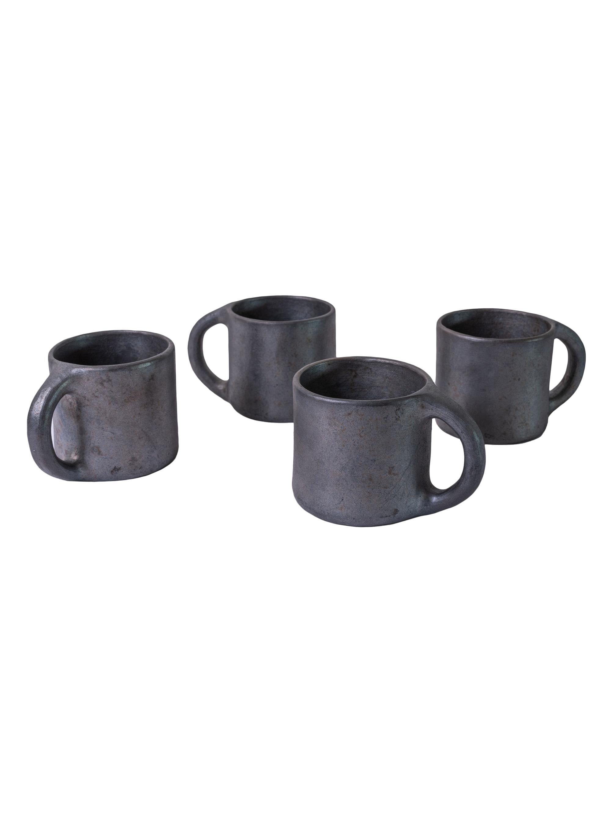 Verve Culture Longpi Pottery Mug - Set of 4 - Black