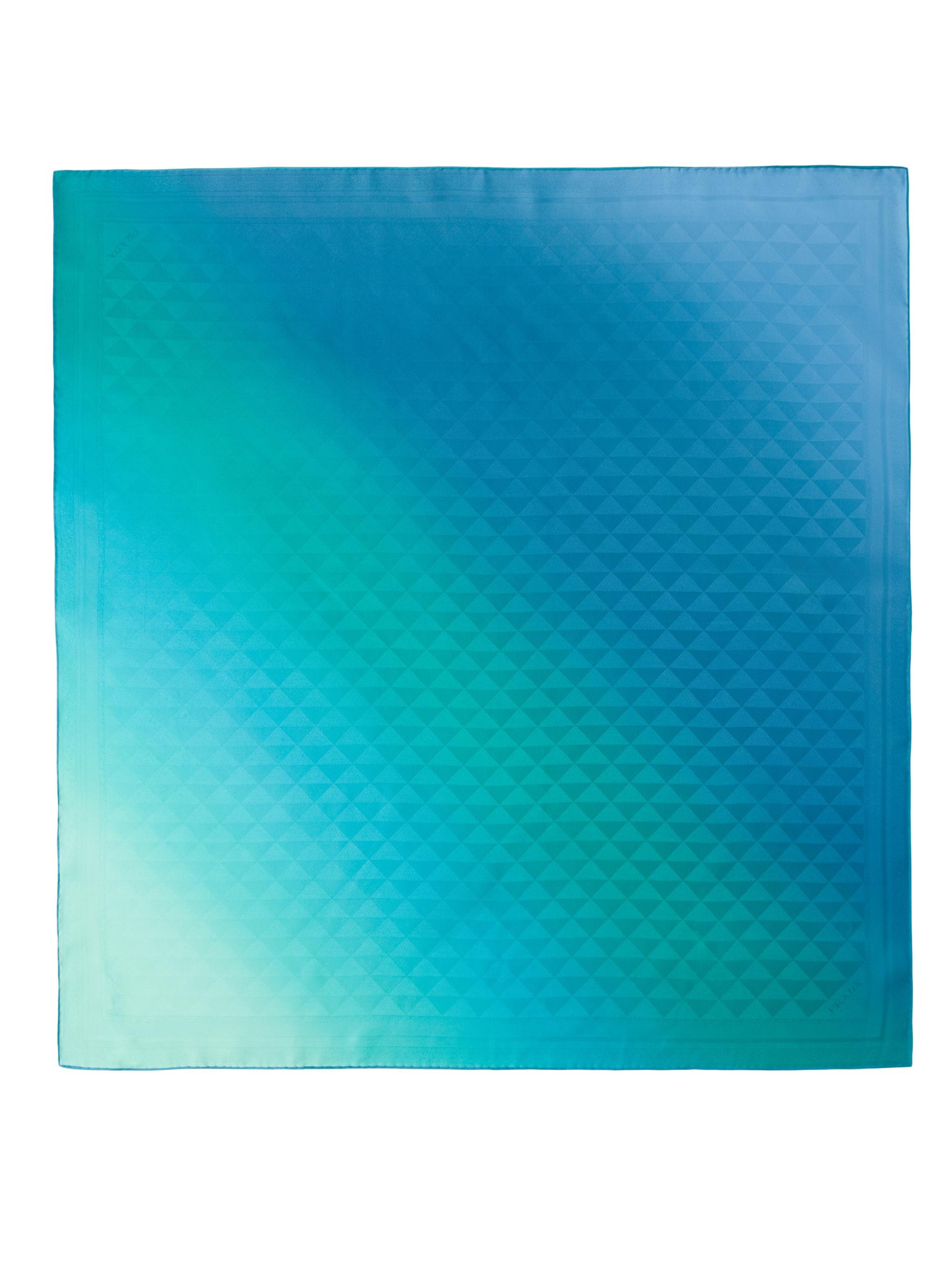 Prada Women's Printed Silk Twill 90CM Square Scarf - Blue