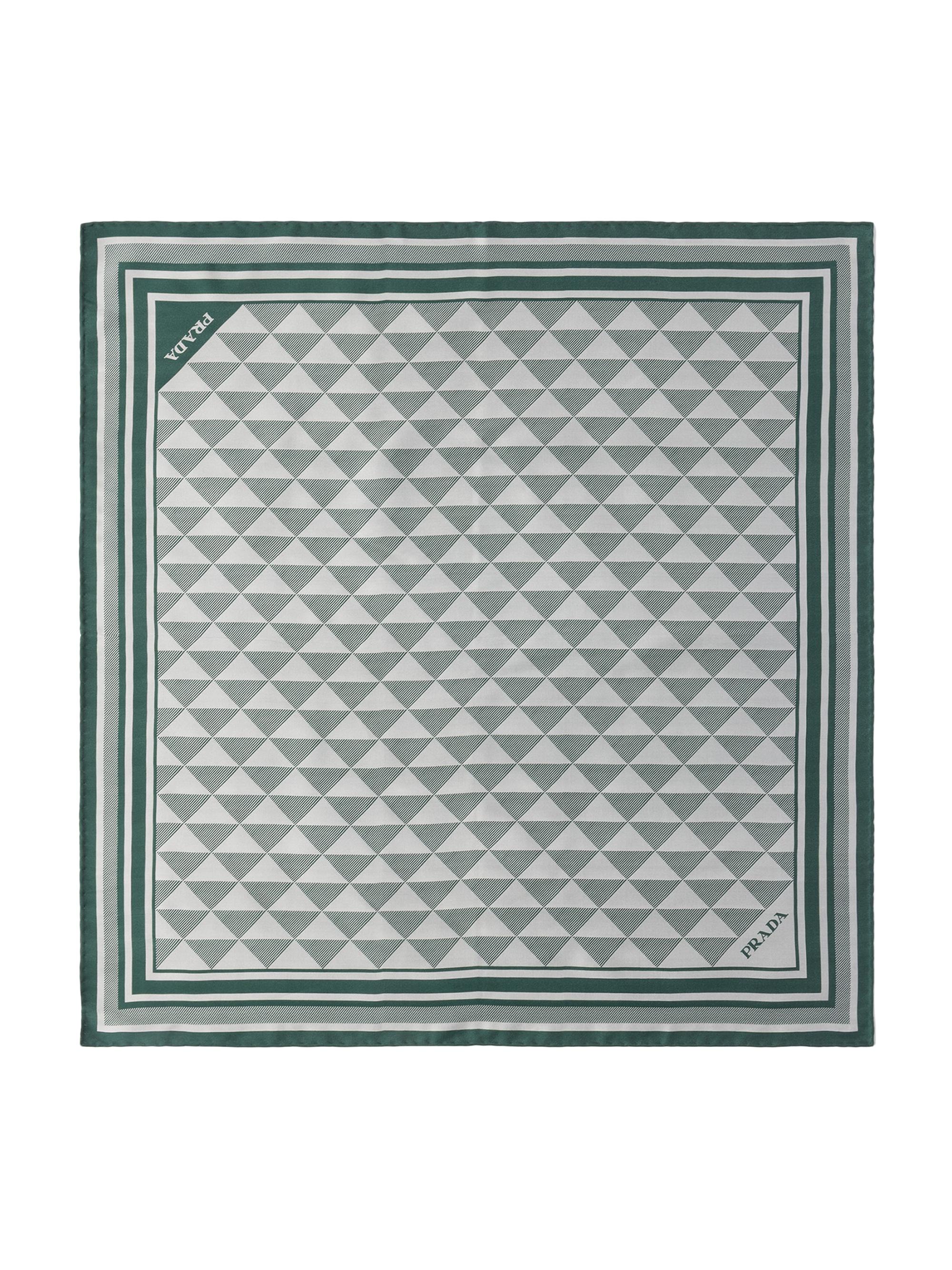 Prada Women's Printed Silk Scarf - Green
