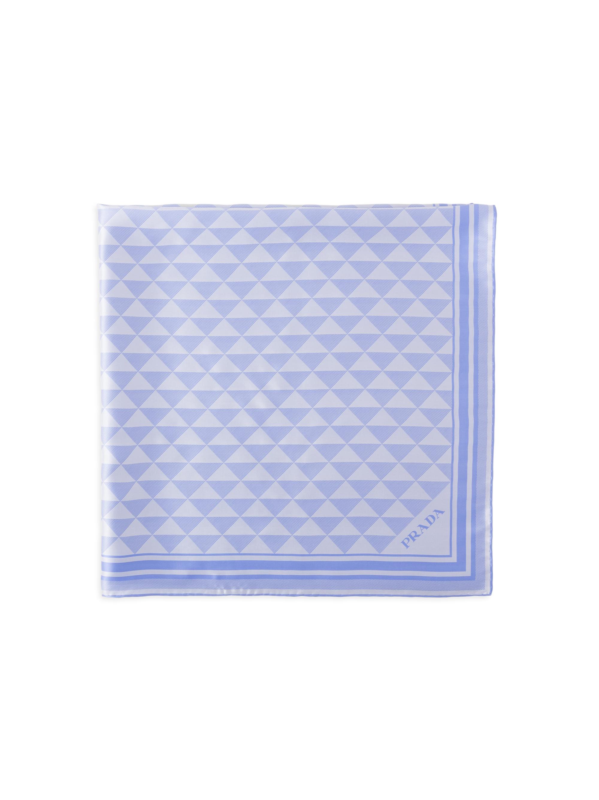 Prada Women's Printed Silk Scarf - Light Blue