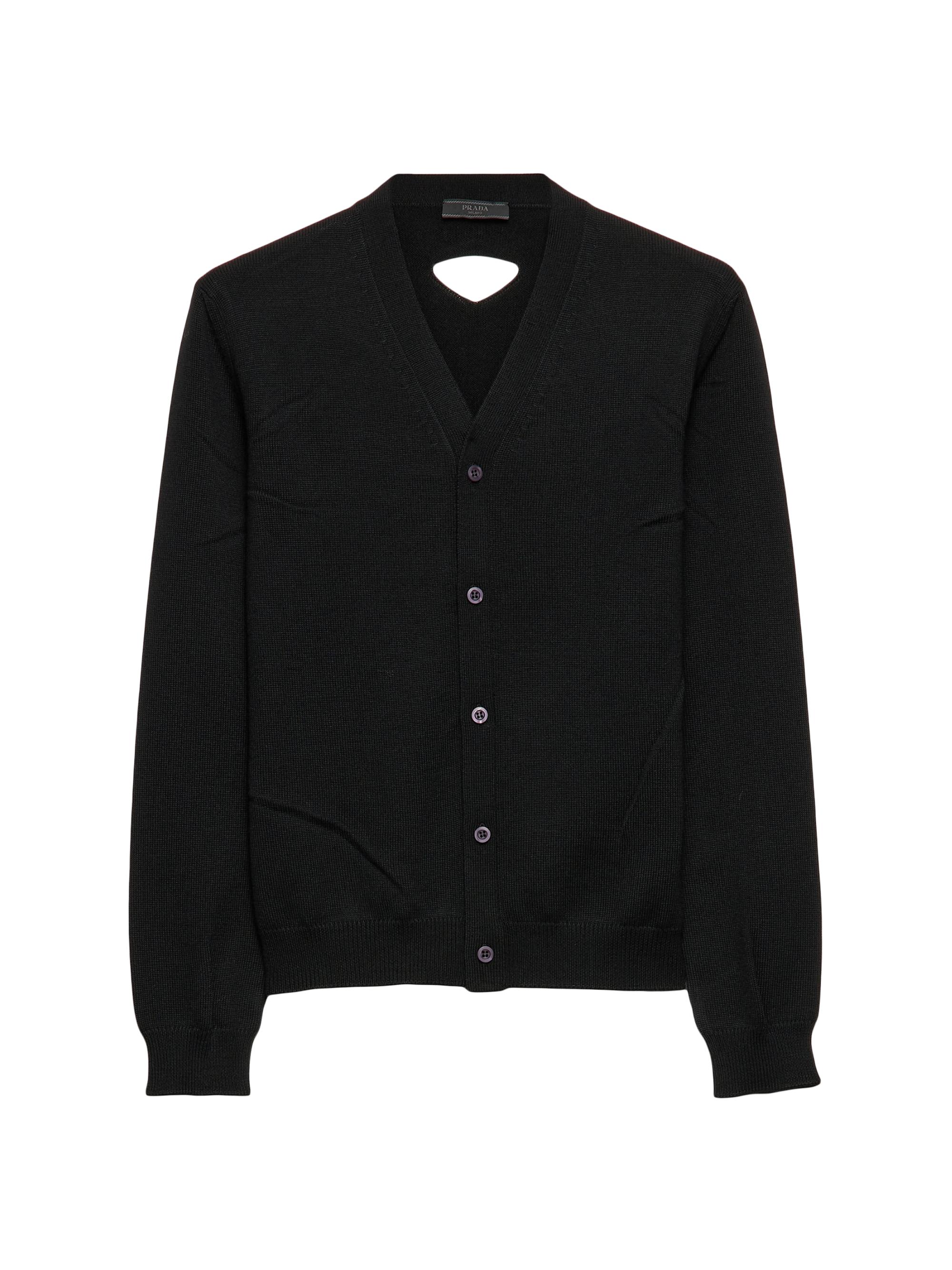 トップス PRADA nylon wool ds knit black Prada Superfine Wool half-zipper Sweater | Black | FARFETCH