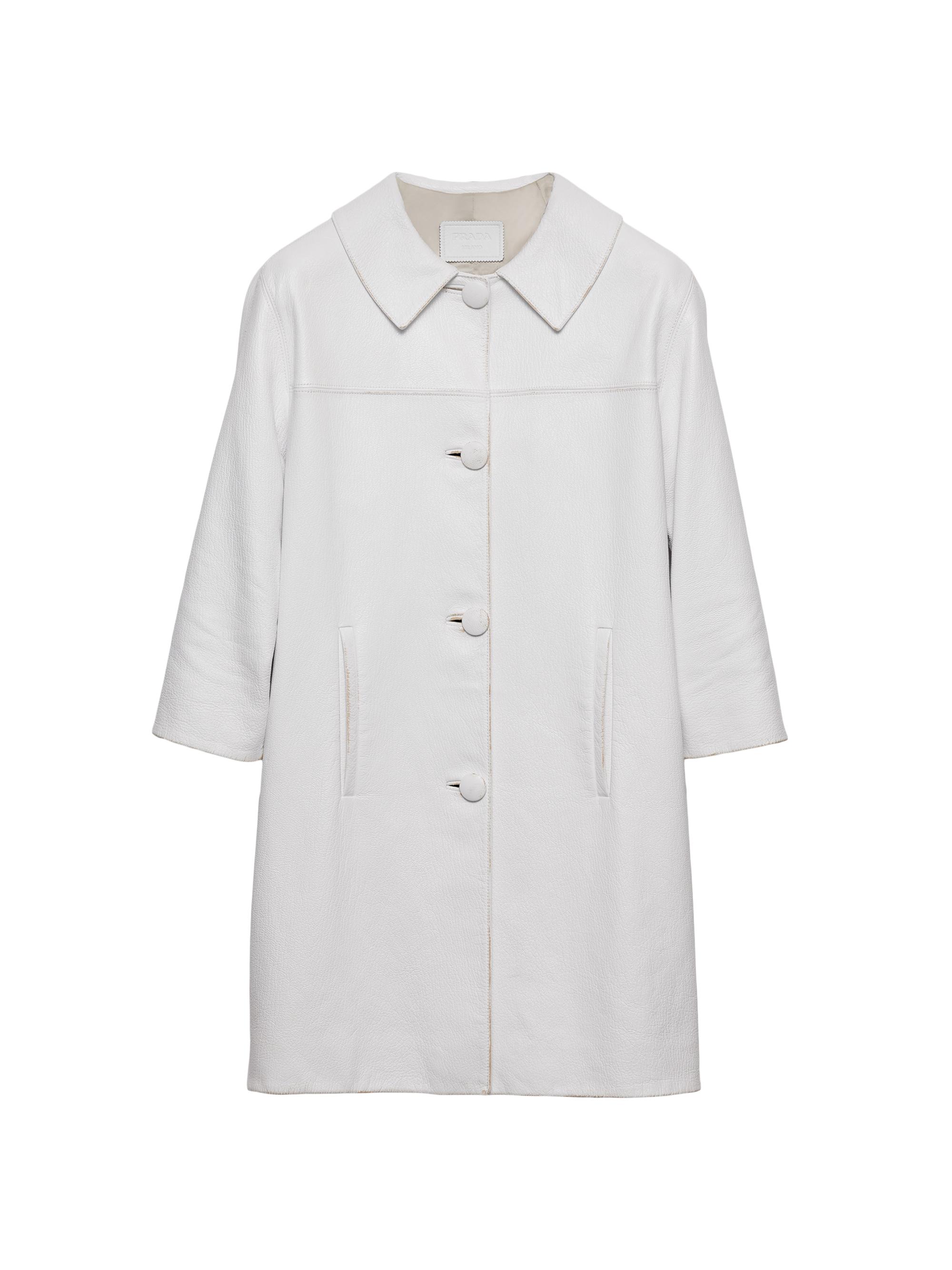Prada Men's Leather Coat - White