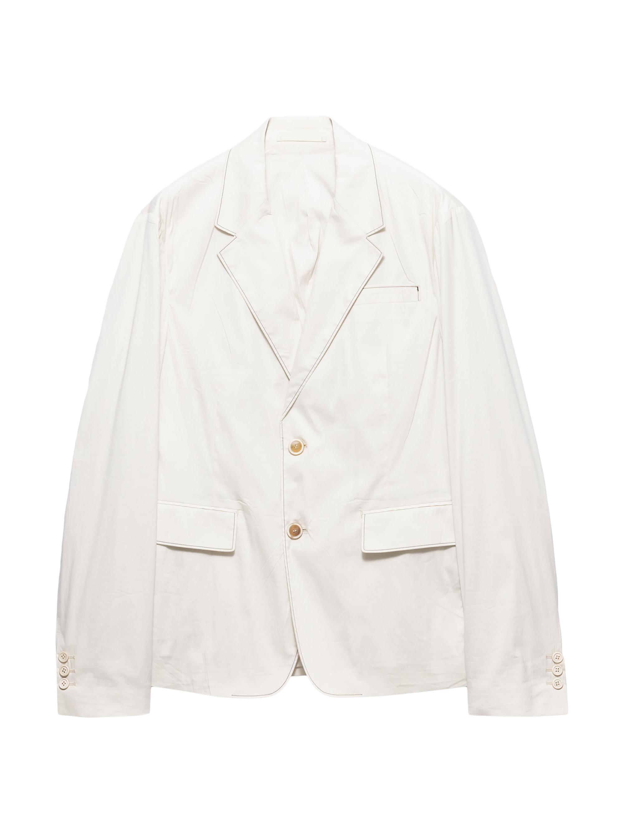 Prada Men's Single-Breasted Cotton Jacket - White