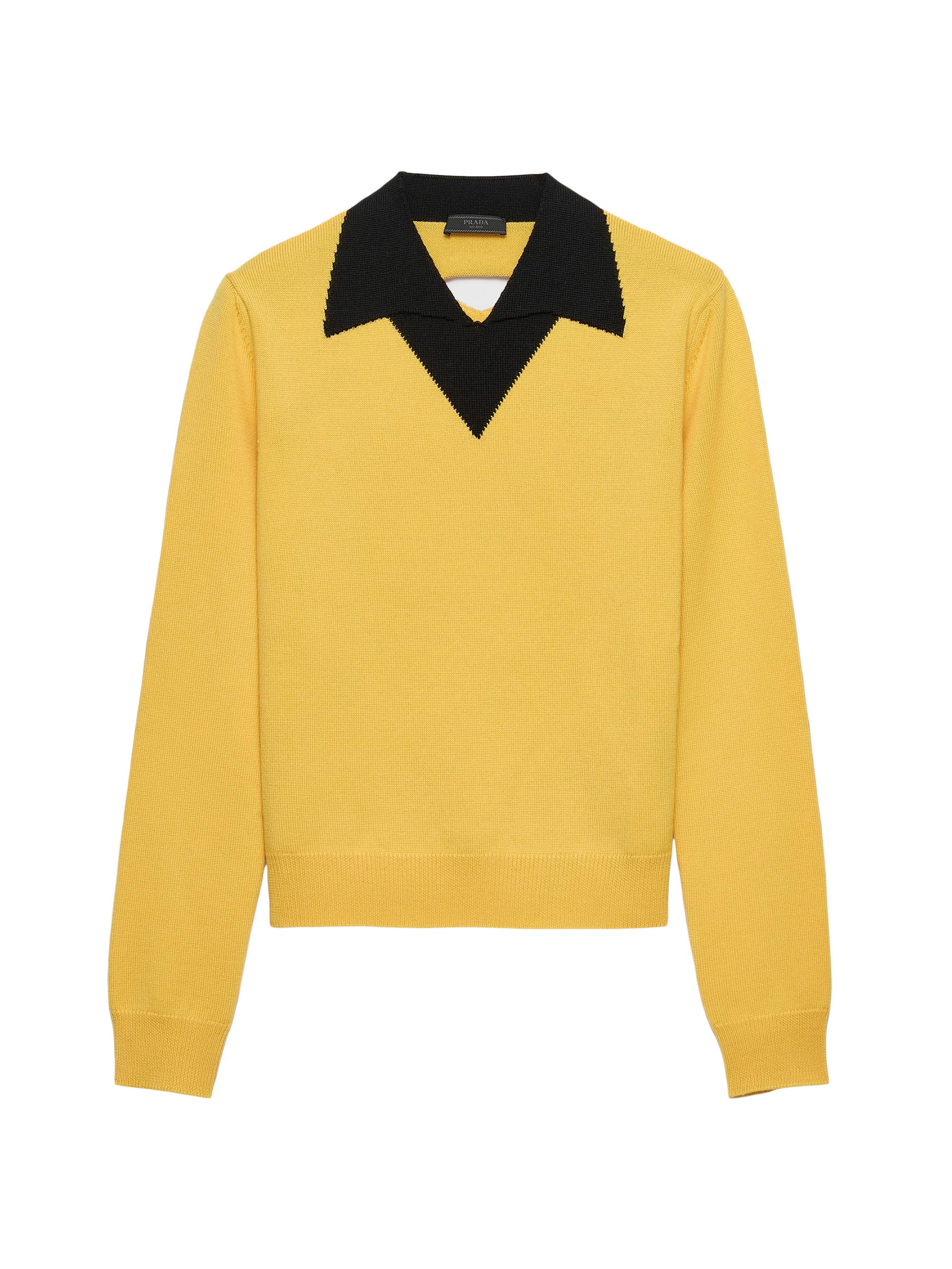 Prada Men's Wool Polo Shirt - Yellow