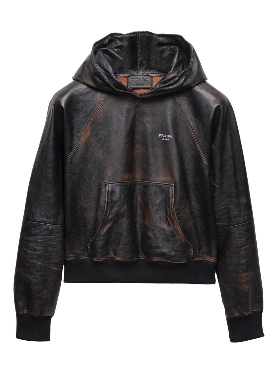 Prada Nappa Leather Hoodie | Saks Fifth Avenue