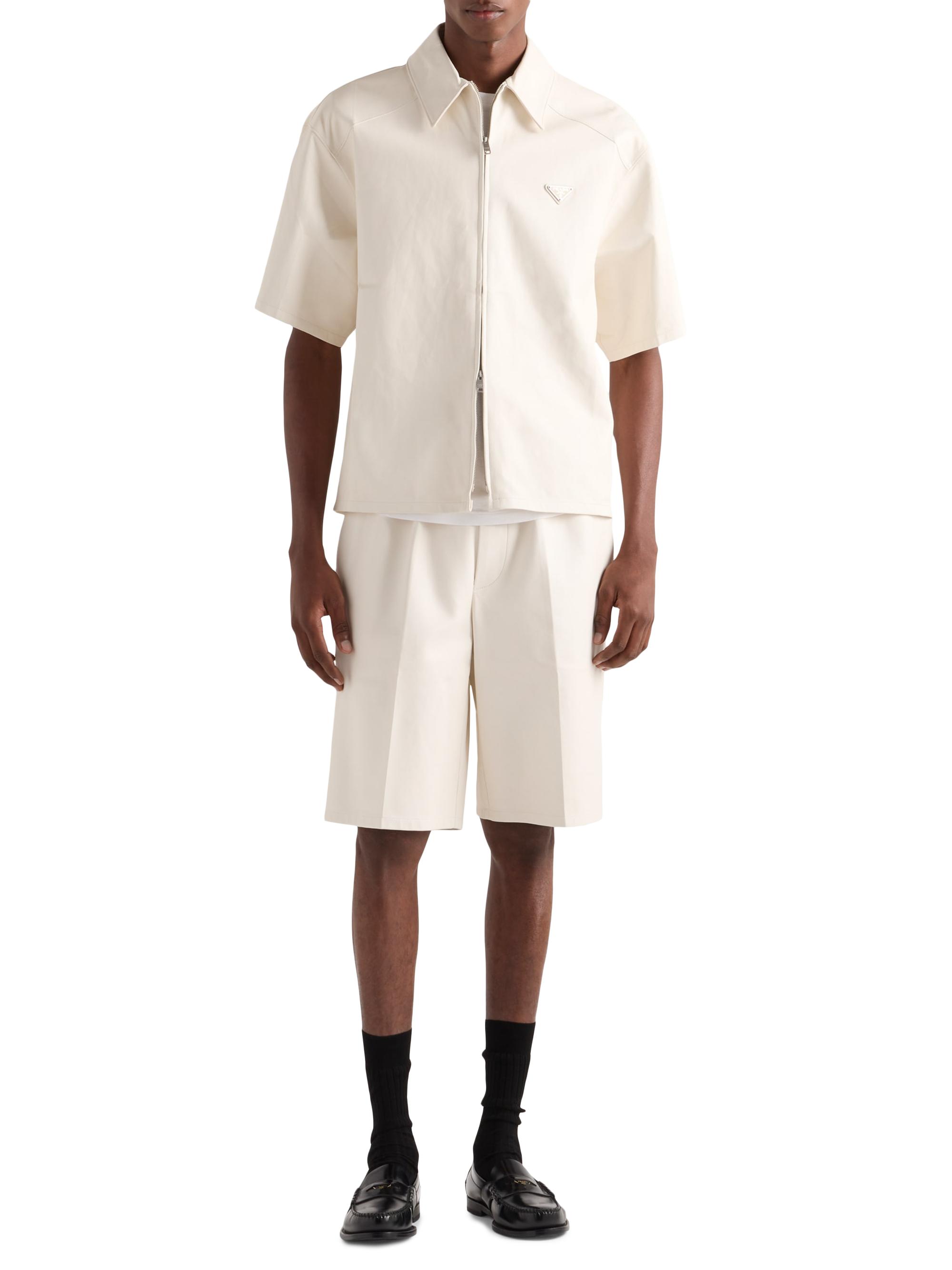 Prada | Beige Khaki | Men's Nappa Leather Shirt - Beige Khaki_