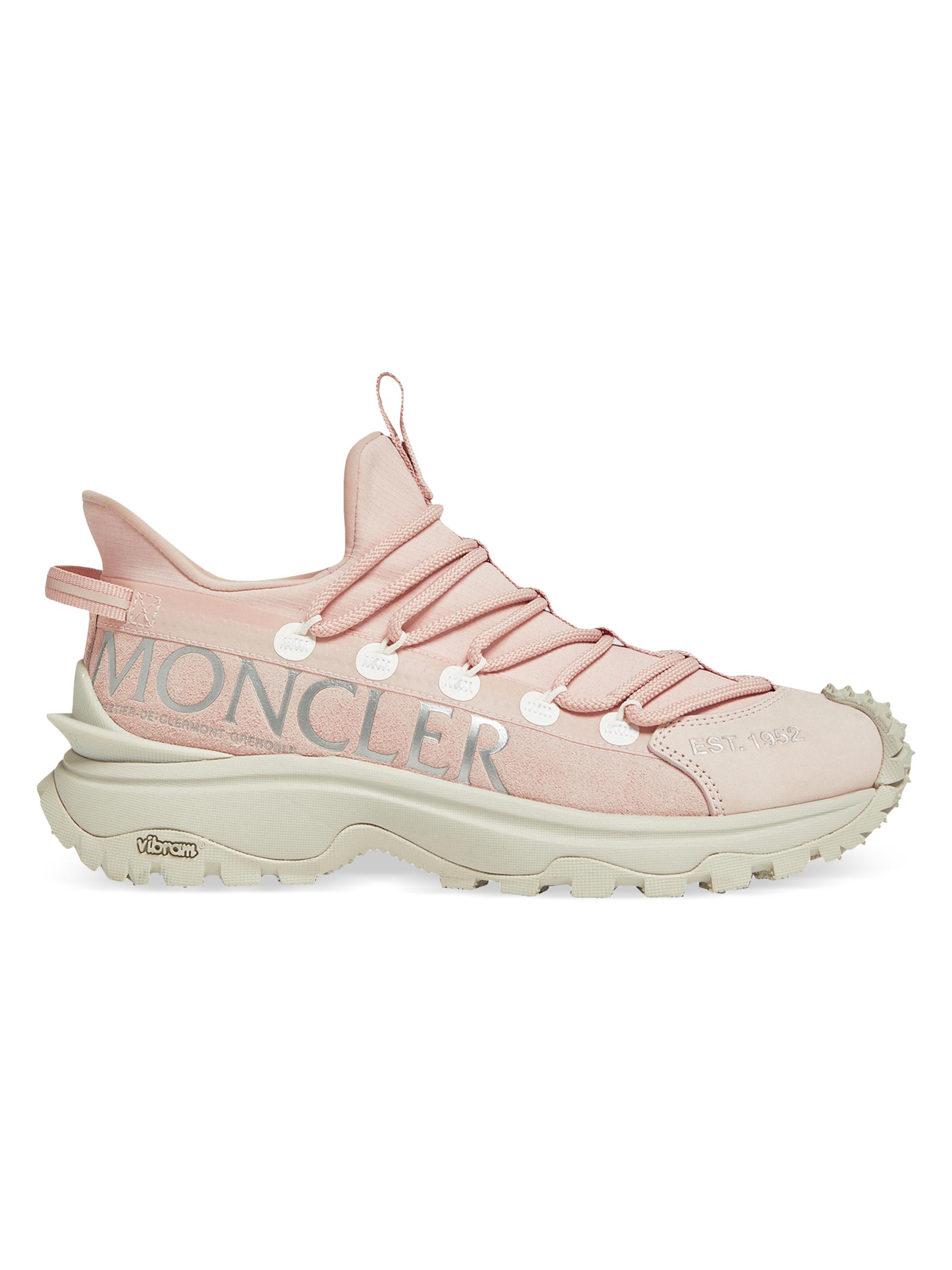 Moncler Women's Trailgrip Lite 2 Leather and Suede Trainers - Light Pink