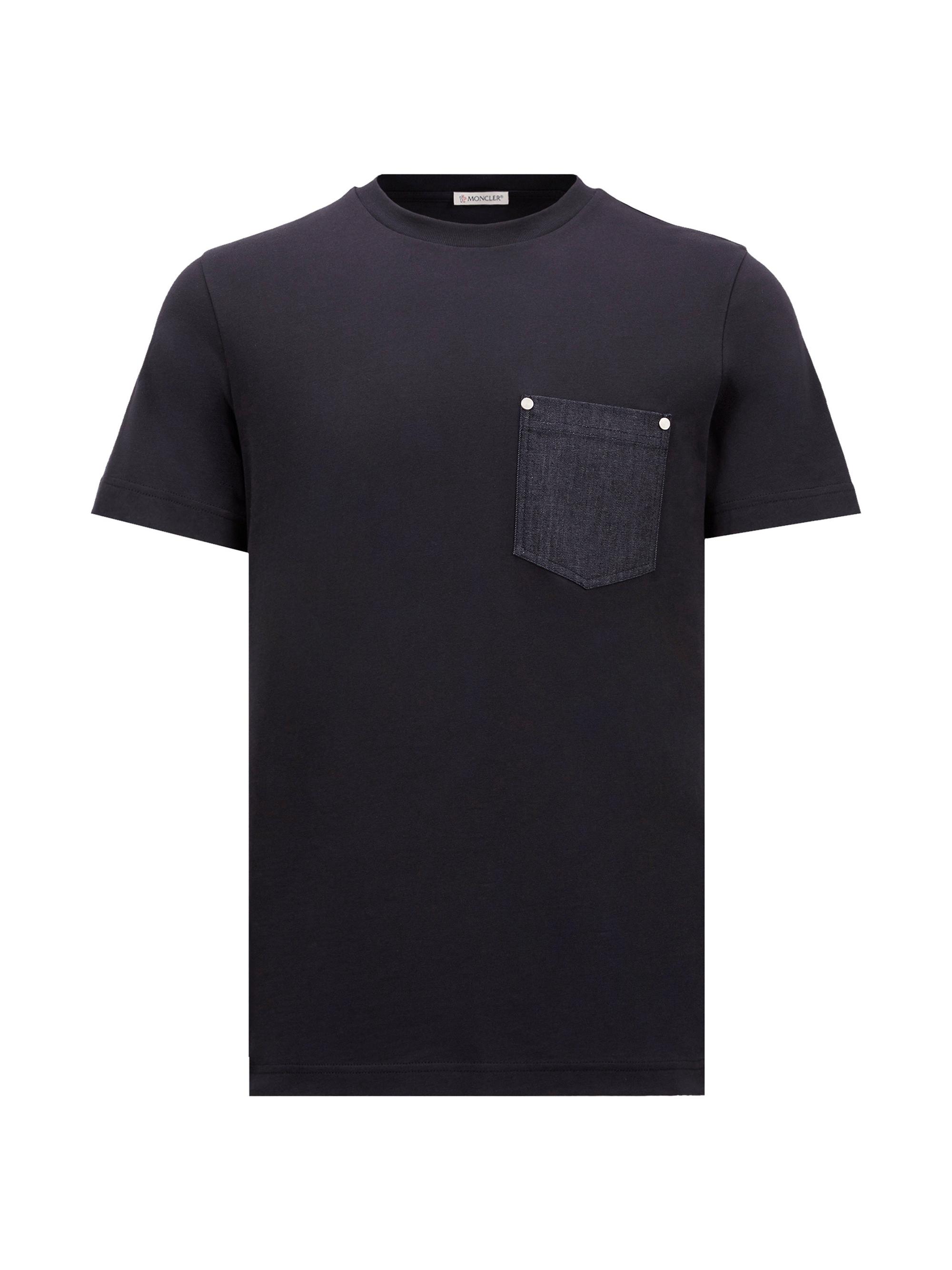 Moncler Men's Crewneck T-Shirt in Cotton - Navy Blue