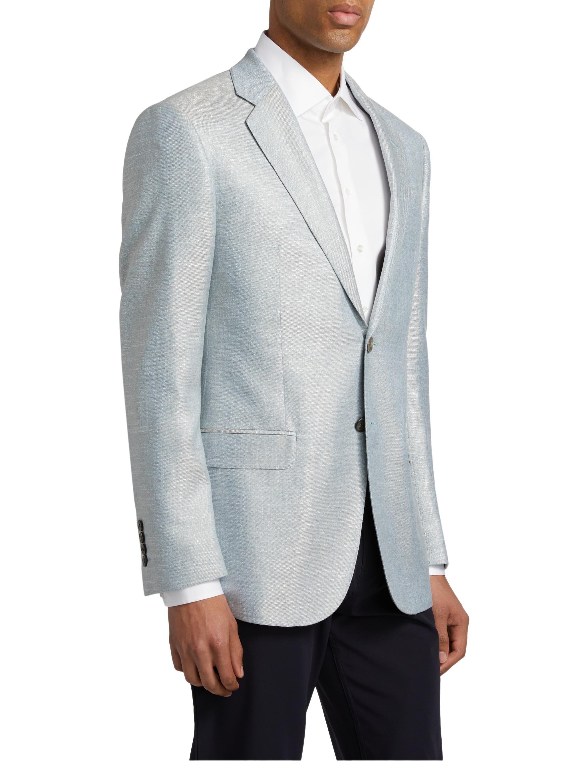 Emporio Armani Men's Bamboo Notch Lapel Jacket - Grey | Thumbnail 4