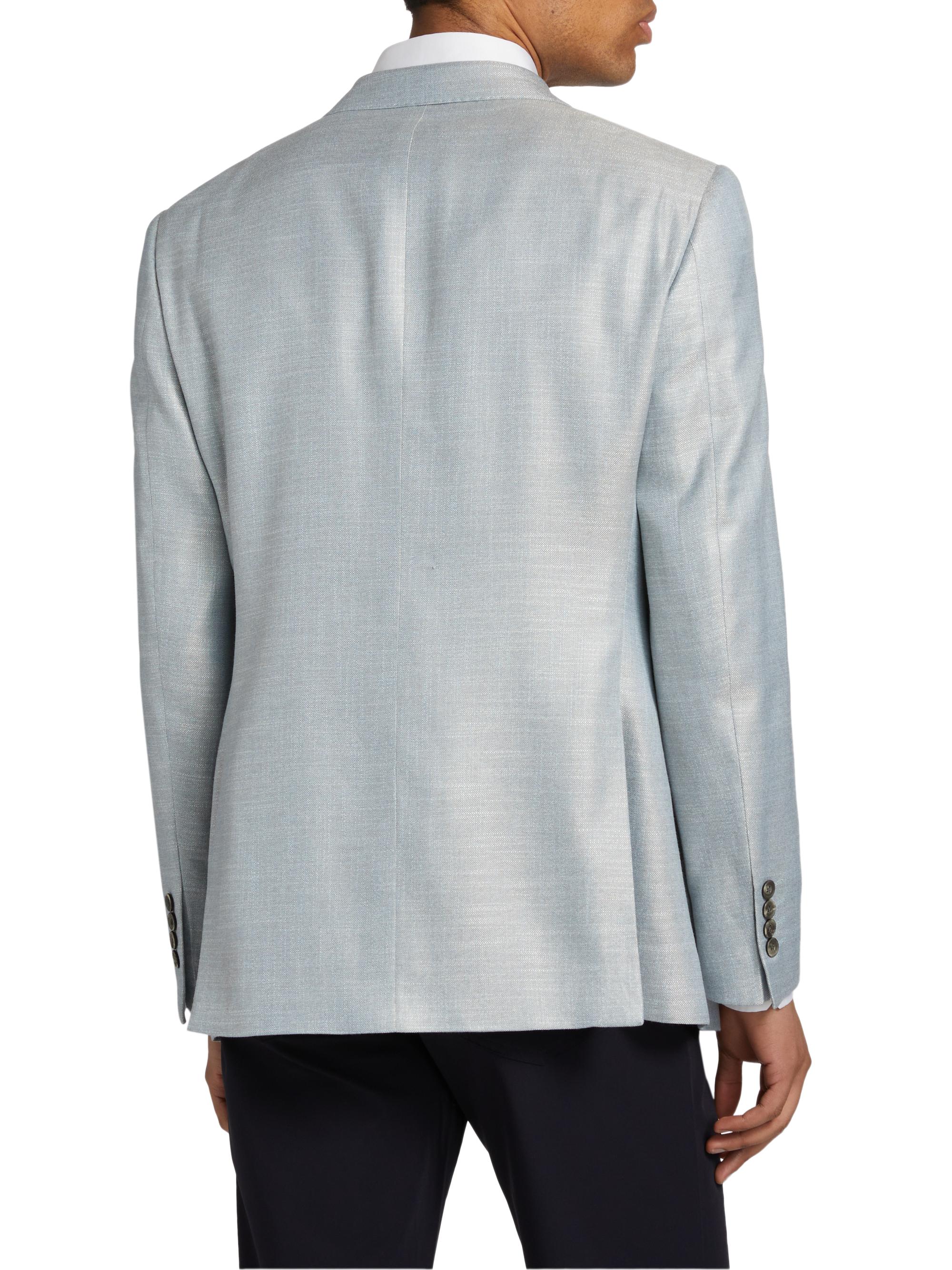 Emporio Armani Men's Bamboo Notch Lapel Jacket - Grey | Thumbnail 5