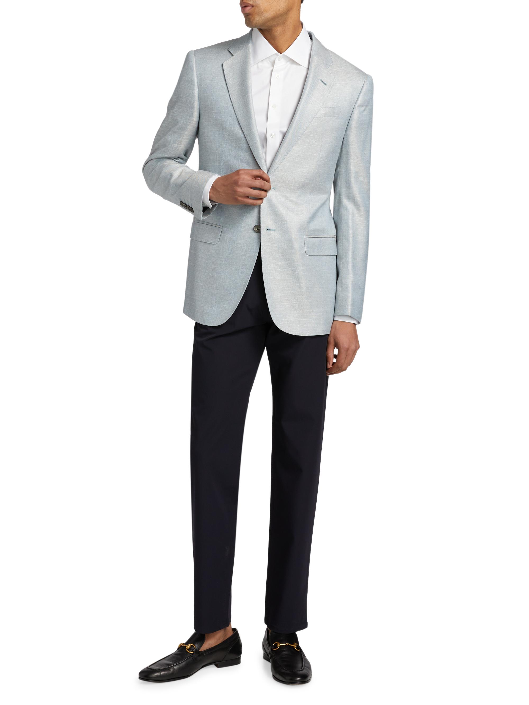 Emporio Armani Men's Bamboo Notch Lapel Jacket - Grey | Thumbnail 2