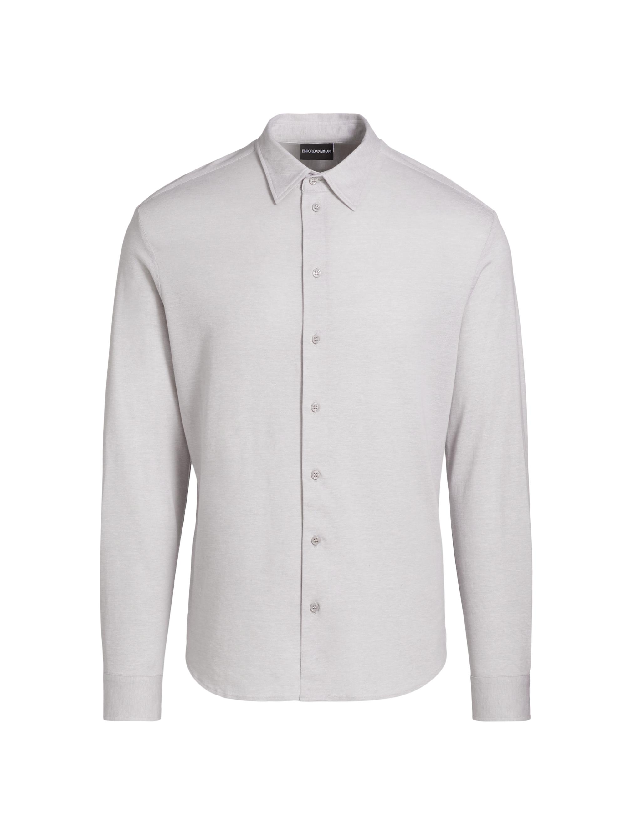 Emporio Armani Men's Piqué Jersey Sport Shirt - Sand Oxford