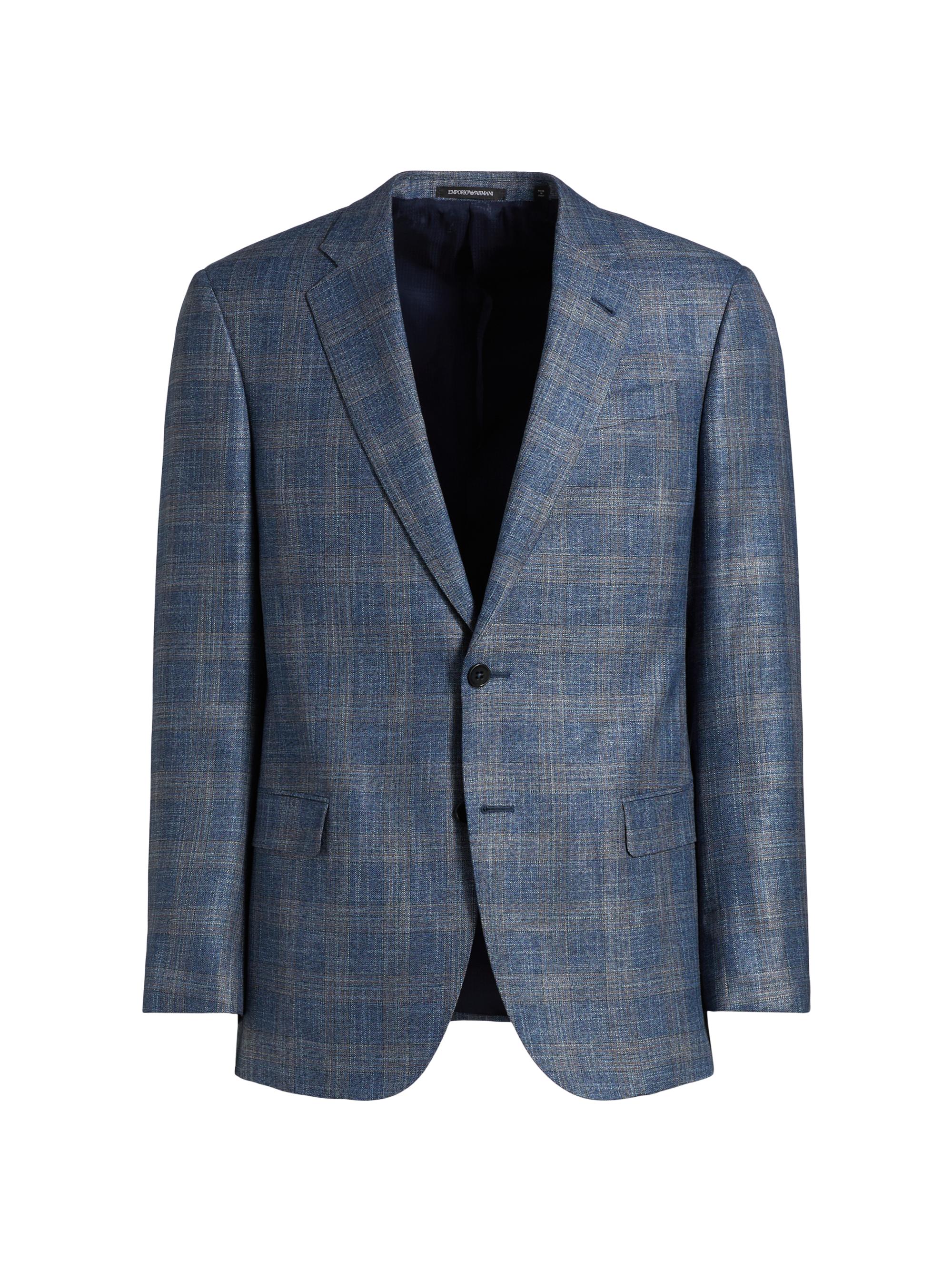 Emporio Armani Men's Plaid Blazer - Blue