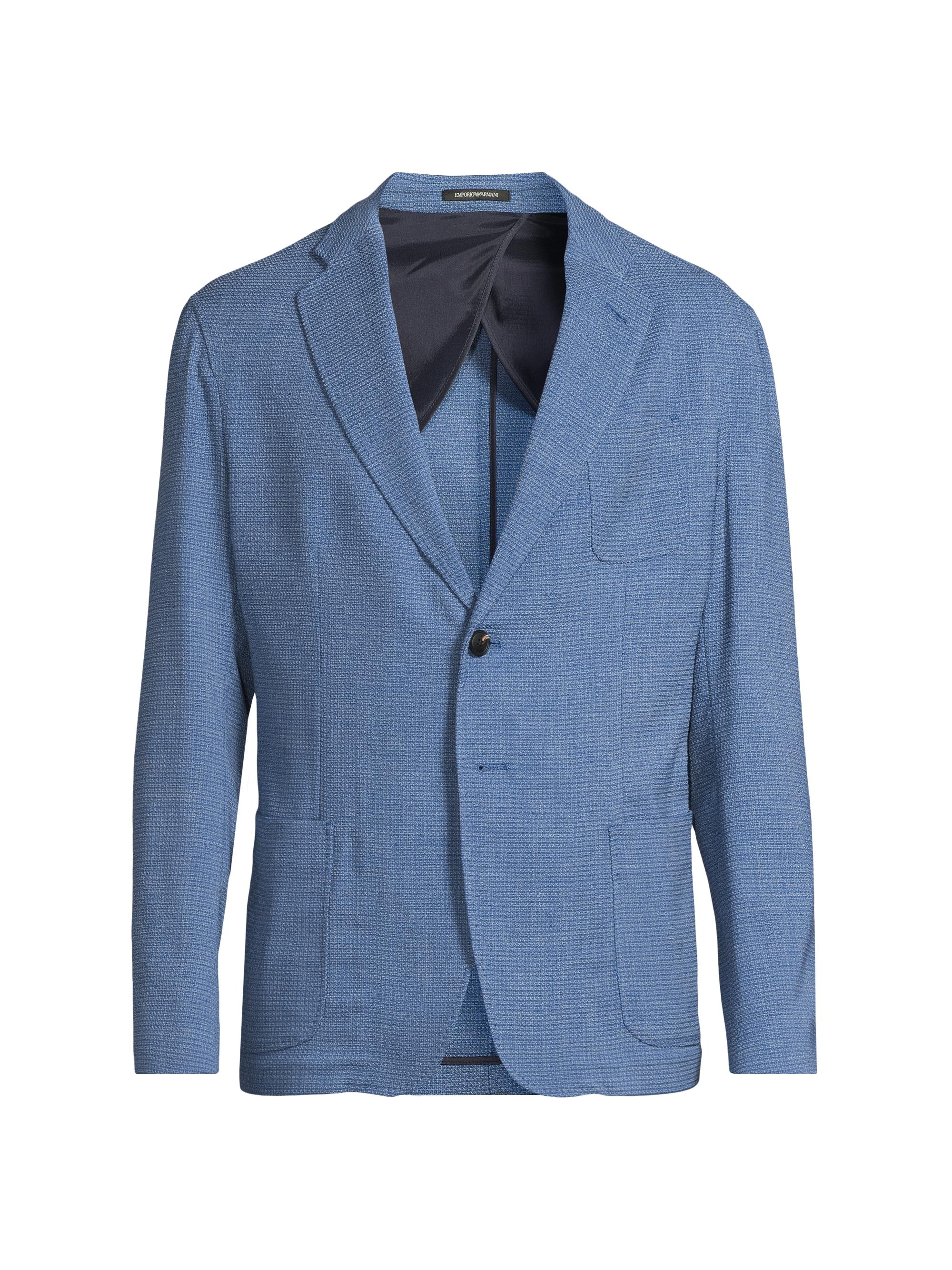 Emporio Armani Men's Textured Sport Coat - Blue