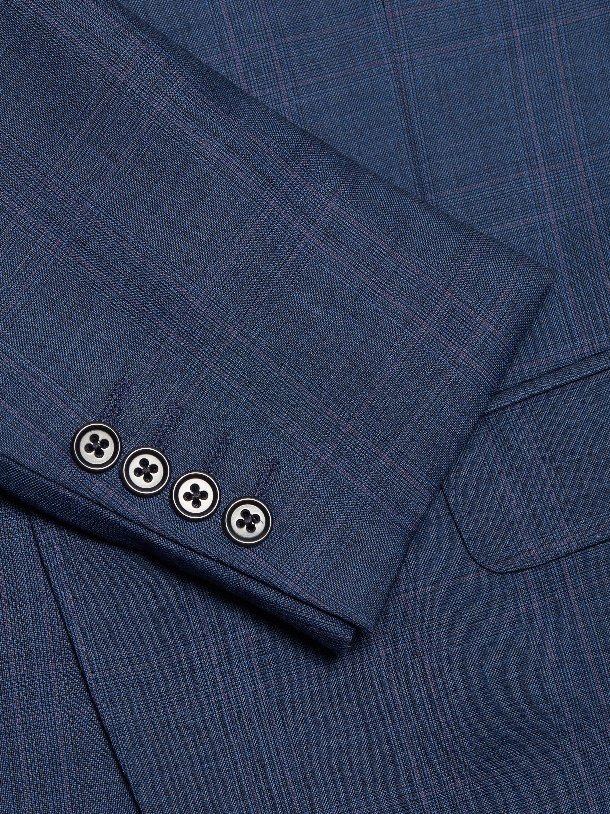Emporio Armani Men's Glen Check Virgin Wool Single-Breasted Suit - Dark Blue | Thumbnail 7
