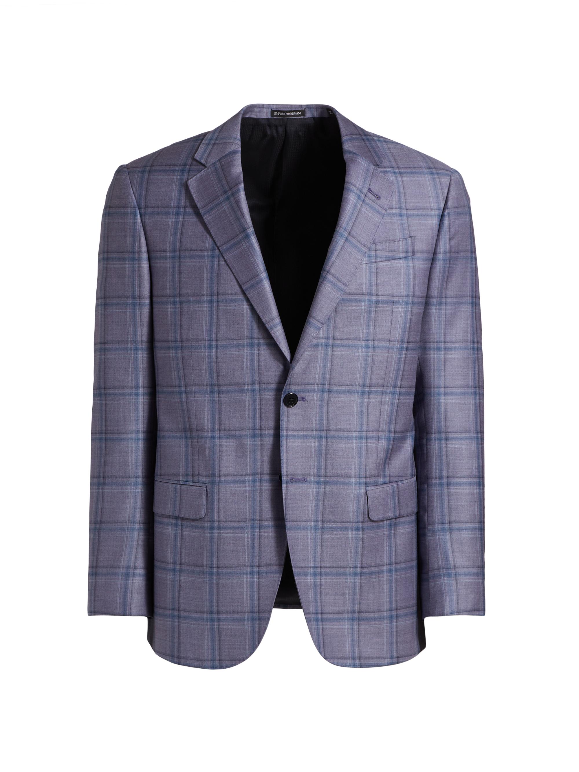 Emporio Armani Men's Plaid Wool Sportcoat - Purple
