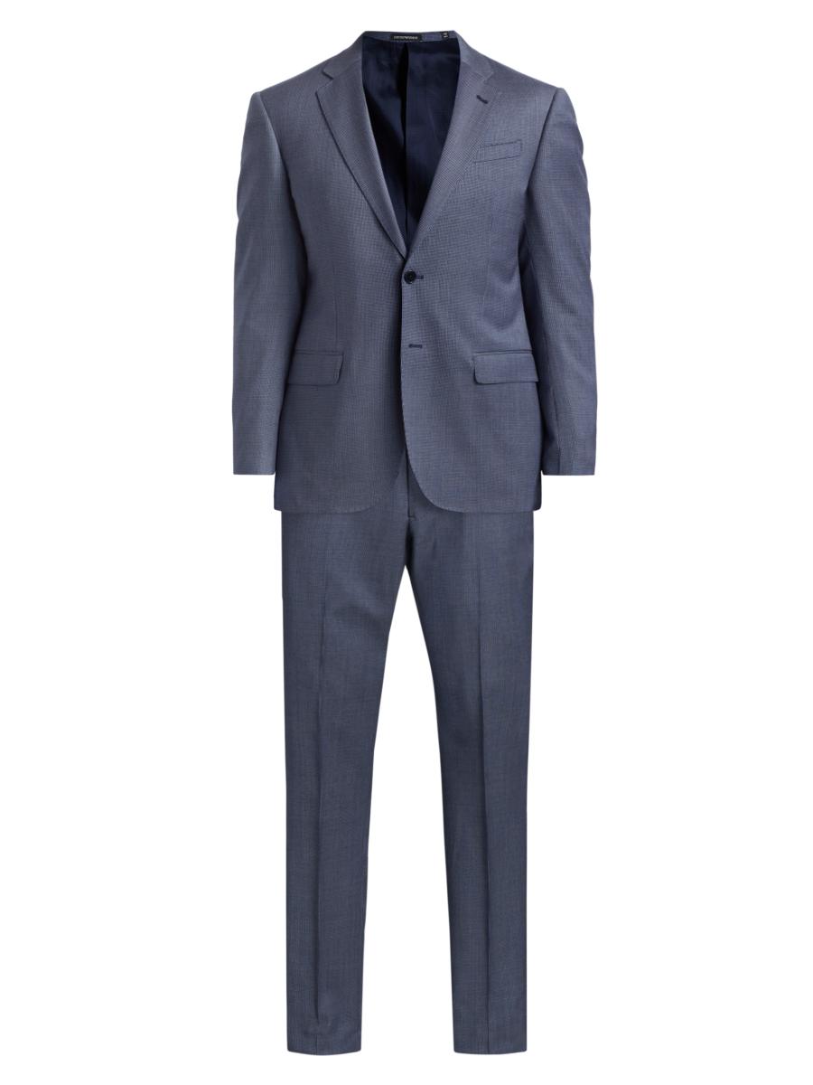Emporio Armani Micro Houndstooth Stretch Virgin Wool Suit | Saks