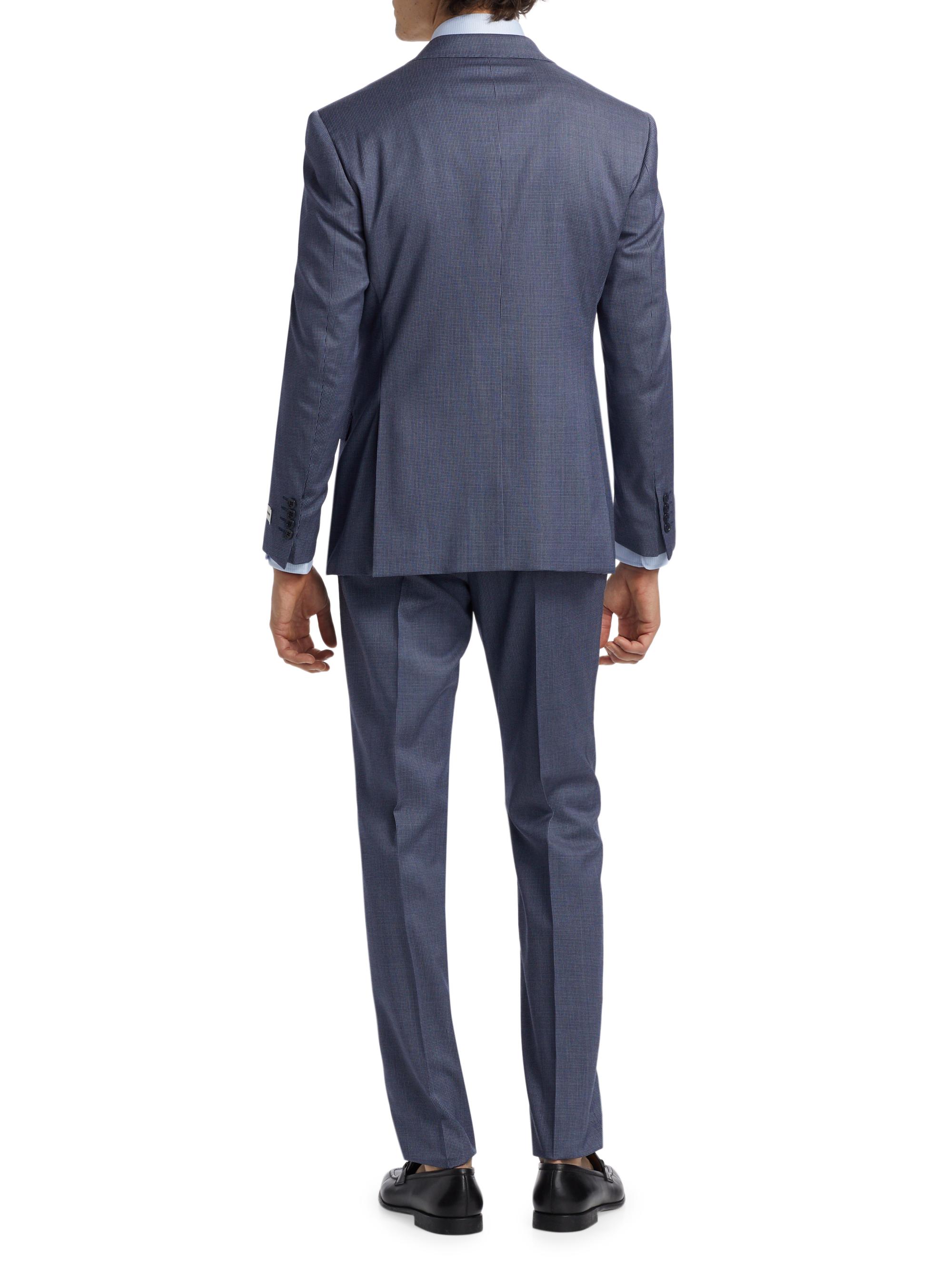 Emporio Armani Micro Houndstooth Stretch Virgin Wool Suit | Saks