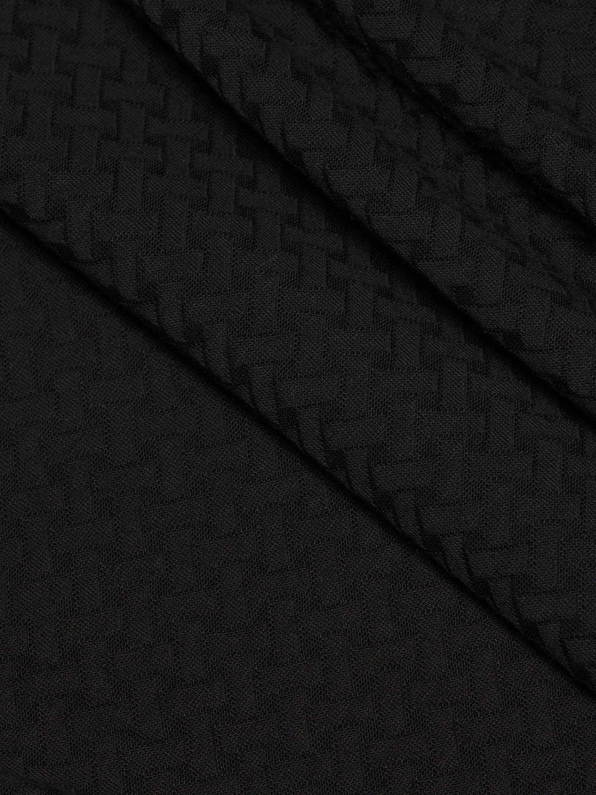Emporio Armani Men's Basket-Weave Cotton T-Shirt - Black | Thumbnail 7