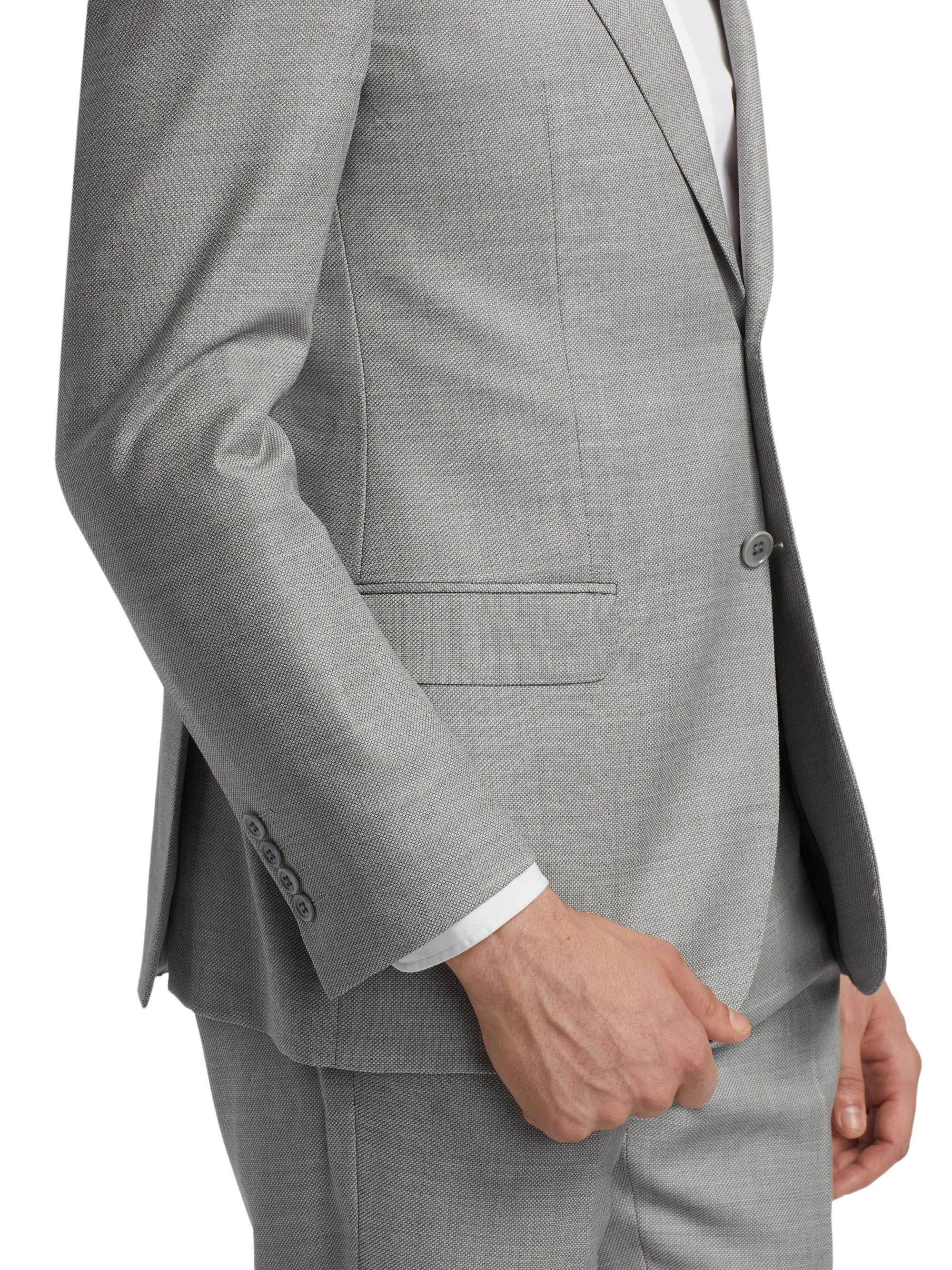 Emporio Armani Men's Virgin Wool Single-Breasted Suit - Light Grey | Thumbnail 6