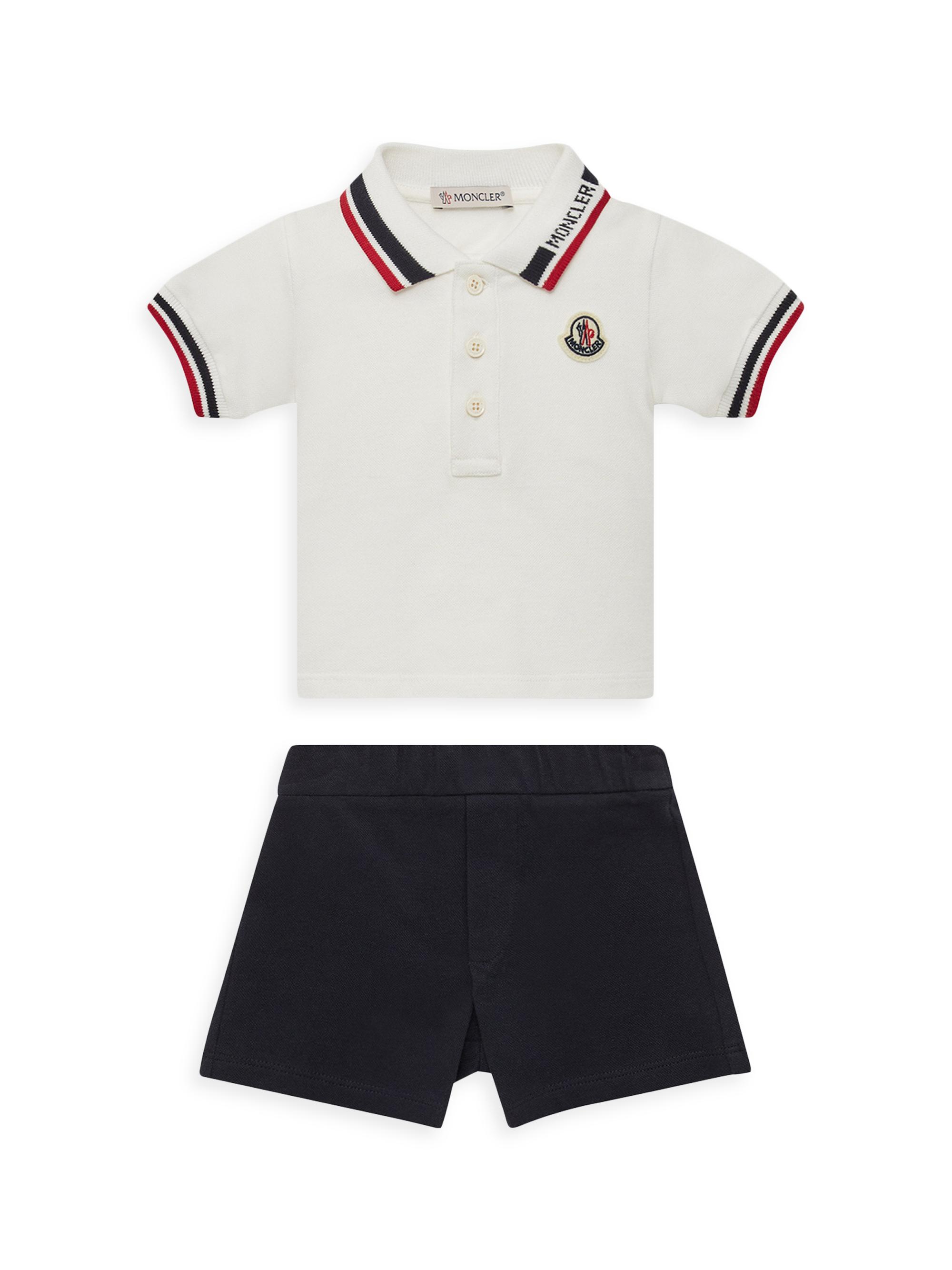 Moncler Baby Boy's & Little Boy's Set in Cotton Piquet - White Blue