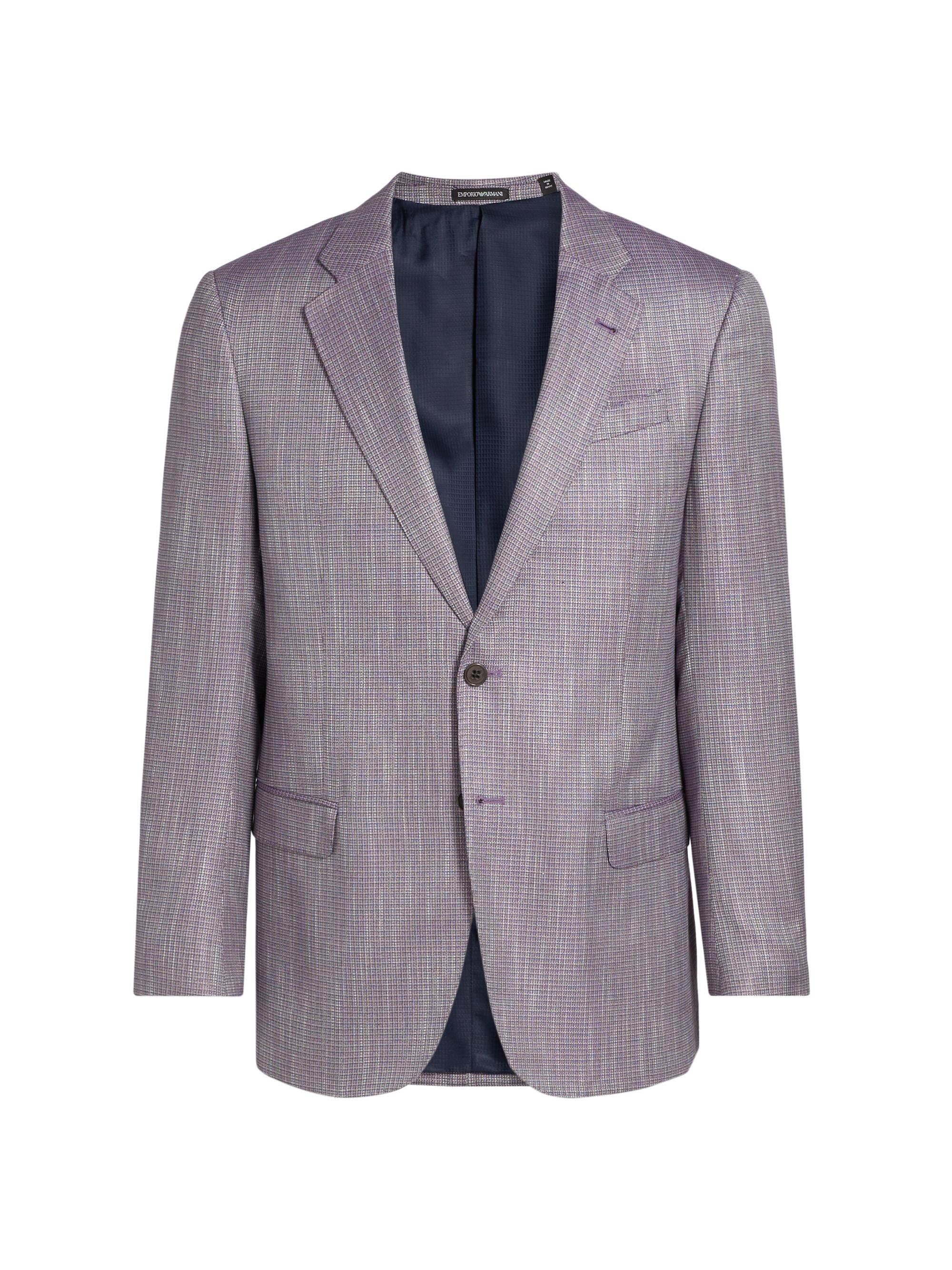 Emporio Armani Men's Bamboo-Silk Textured Jacket - Purple