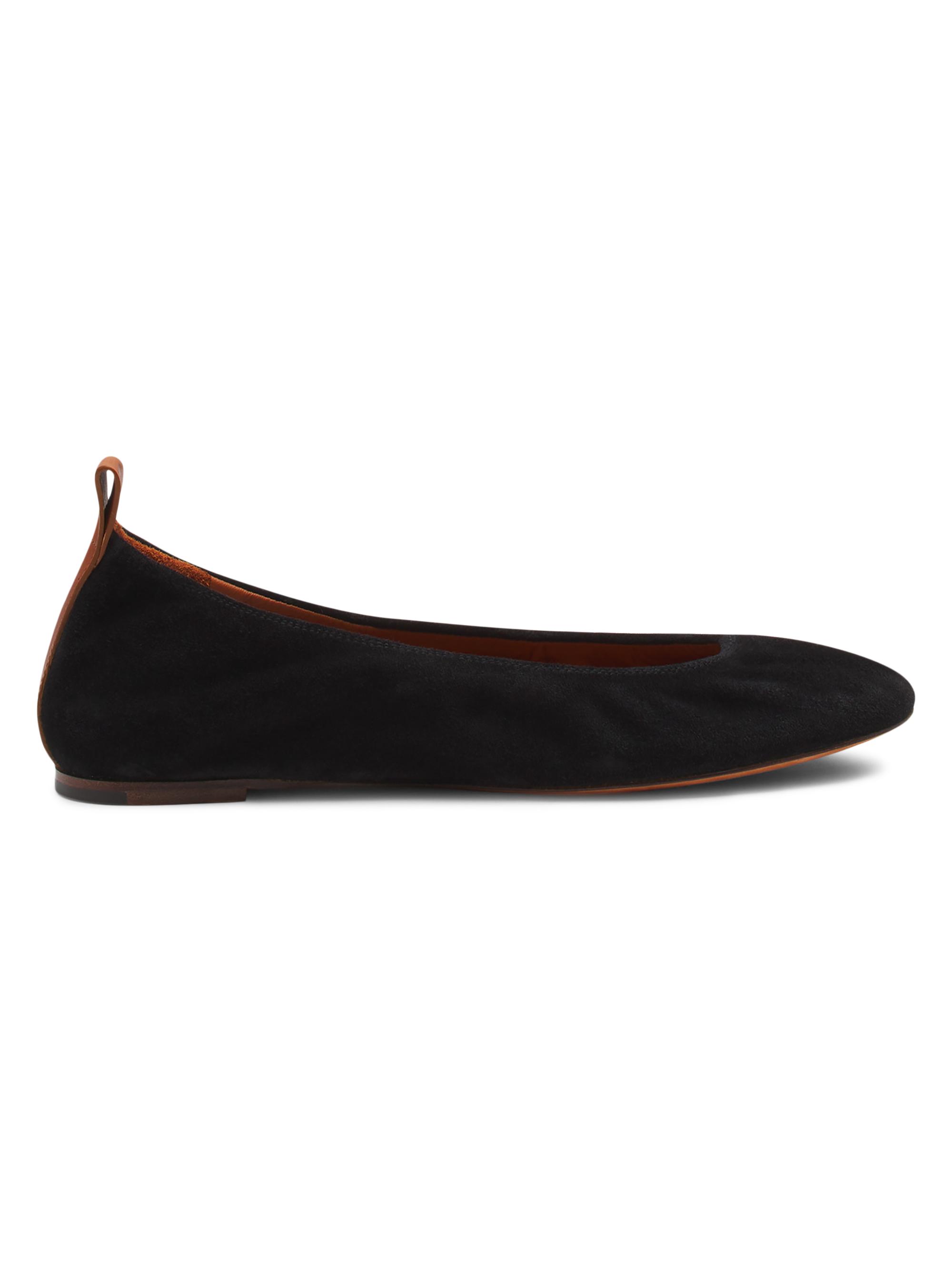 Lanvin Women's The Suede Ballerina Flats - Black