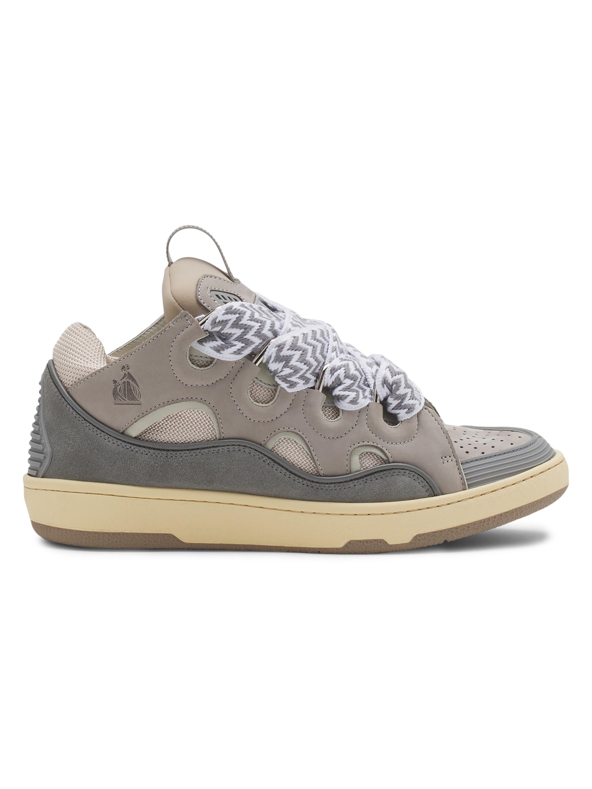 Lanvin Women's Leather Curb Sneakers - Grey