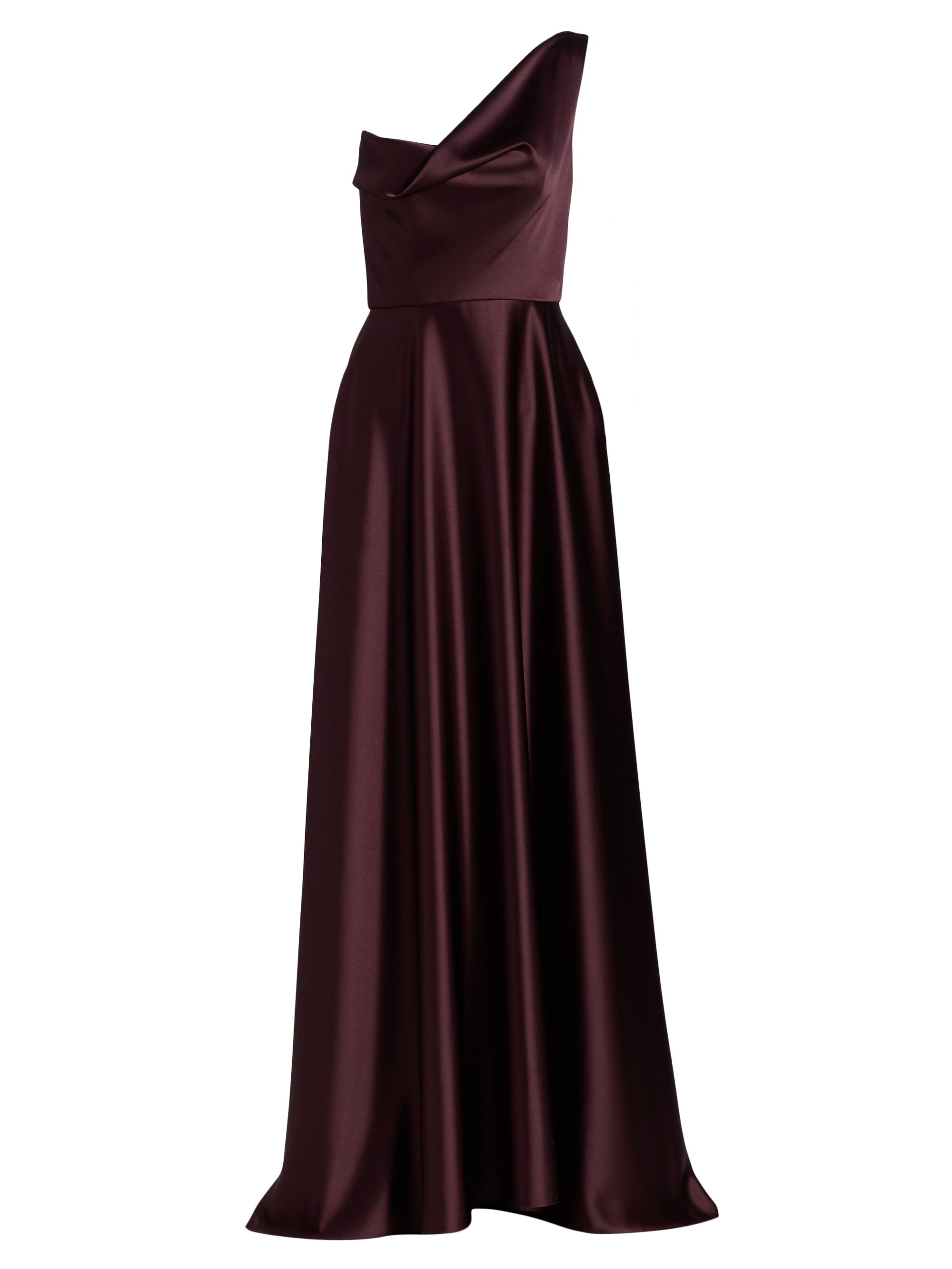 Amsale Women's Asymmetrical Fluid Satin Gown - Ruby