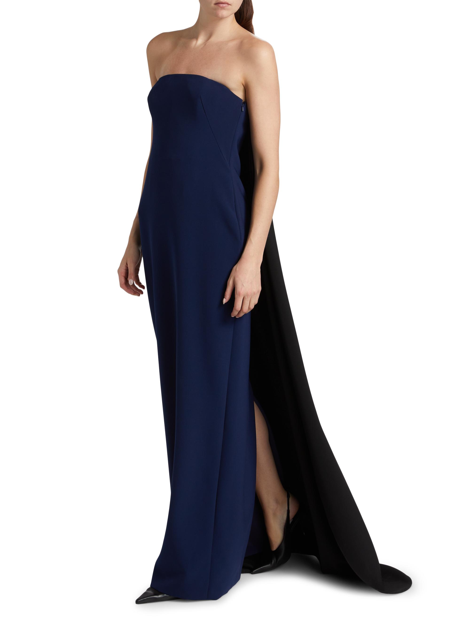 Amsale Women's Strapless Crepe Gown - Blue - Gowns