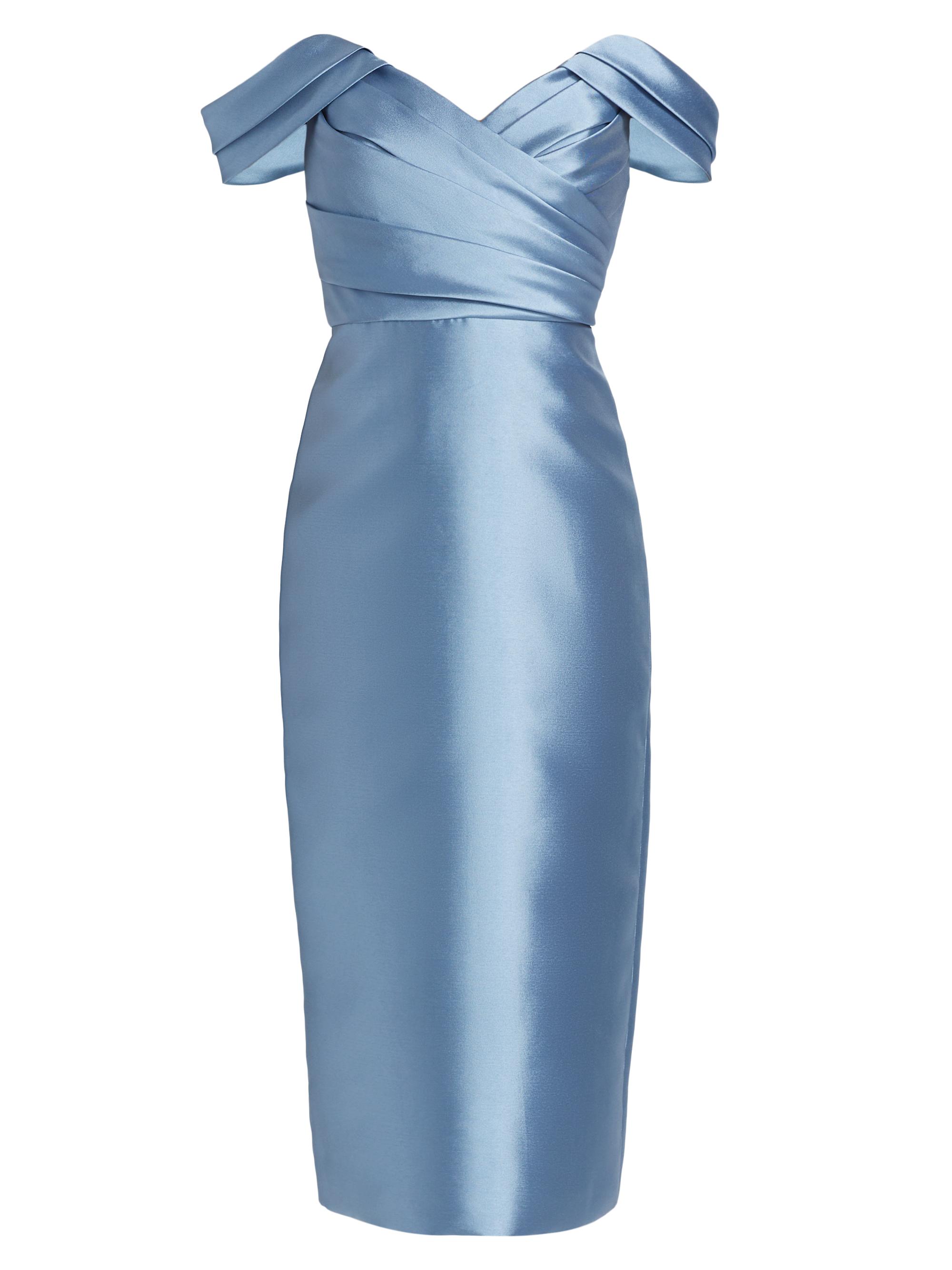 Amsale Women's Mikado Off-The-Shoulder Cocktail Dress - Smokey Blue