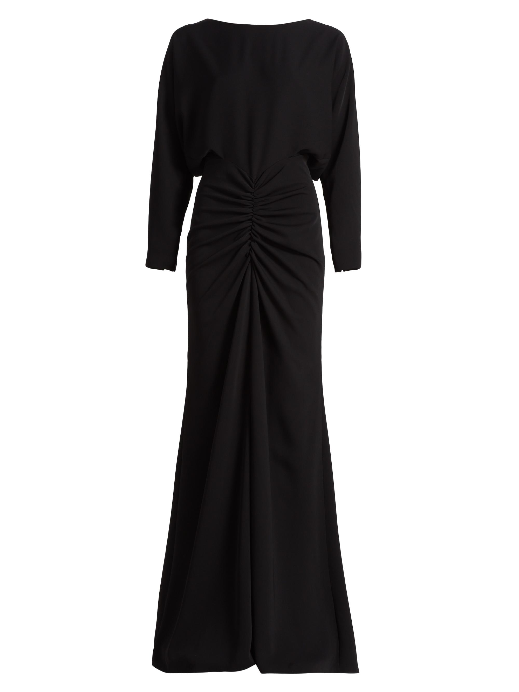 Amsale Women's Satin Ruched Gown - Black