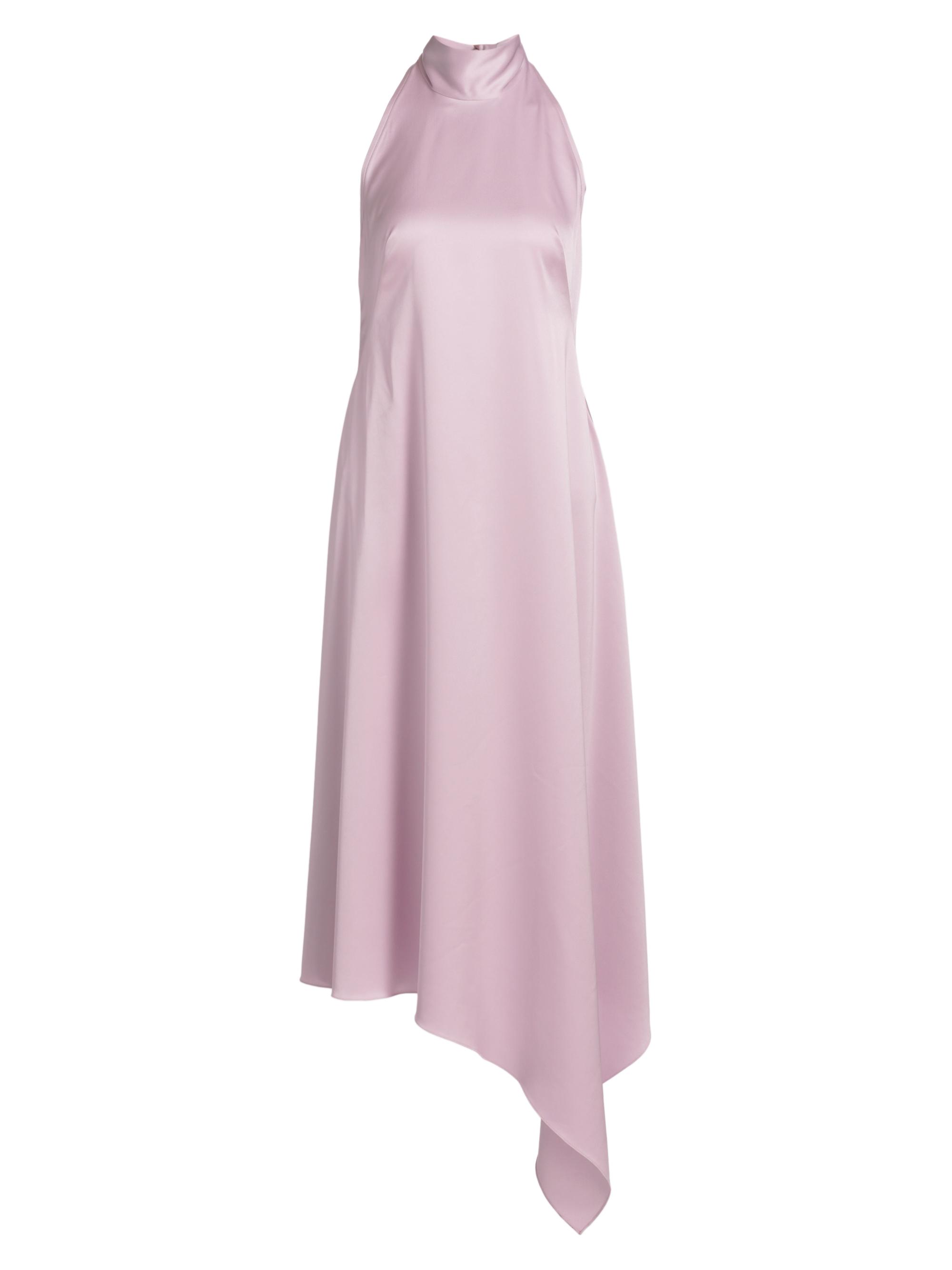 Amsale Women's Satin High-Neck Midi-Dress - Lilac