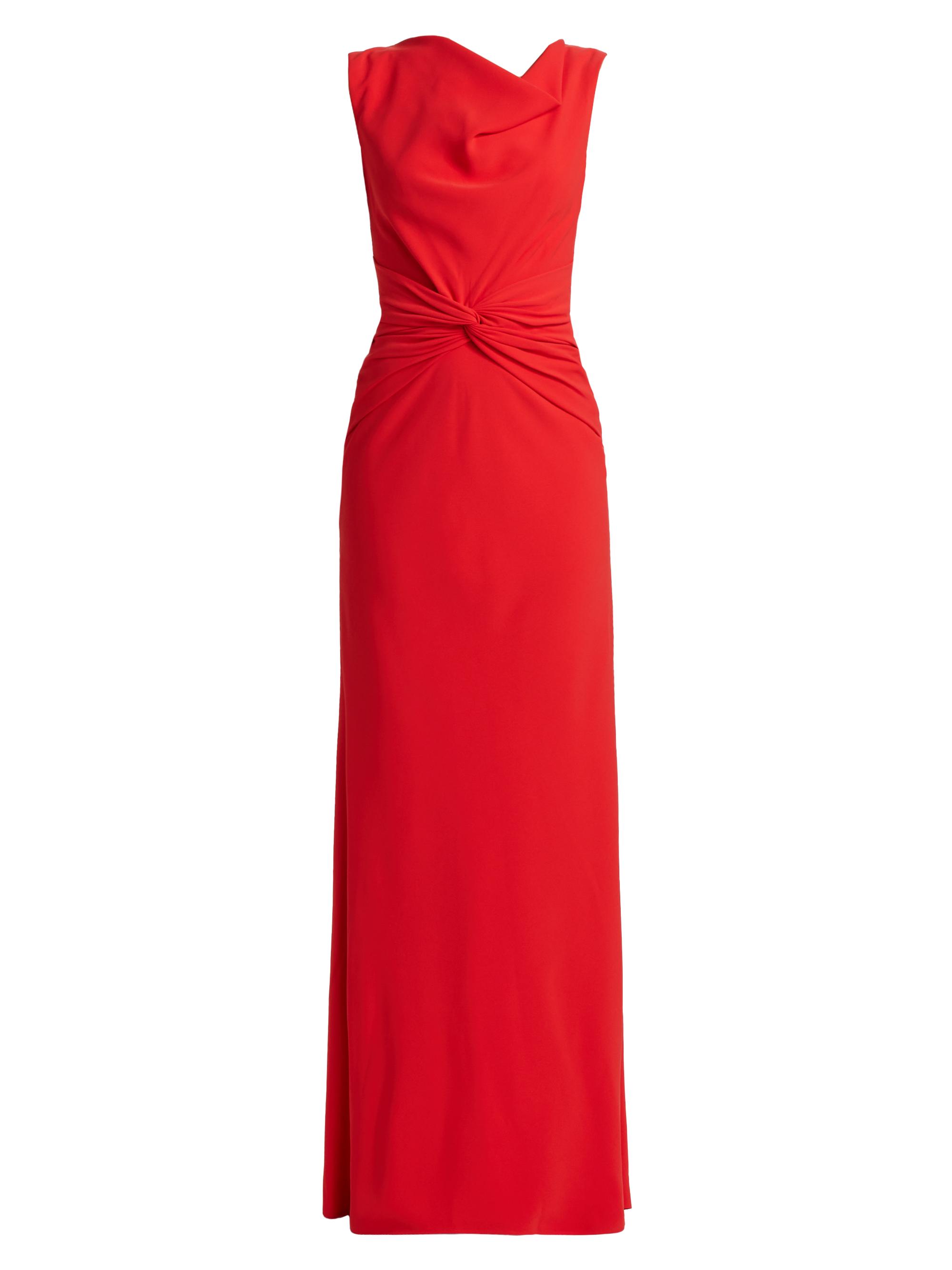 Amsale Women's Satin Gathered Gown - Persimmon
