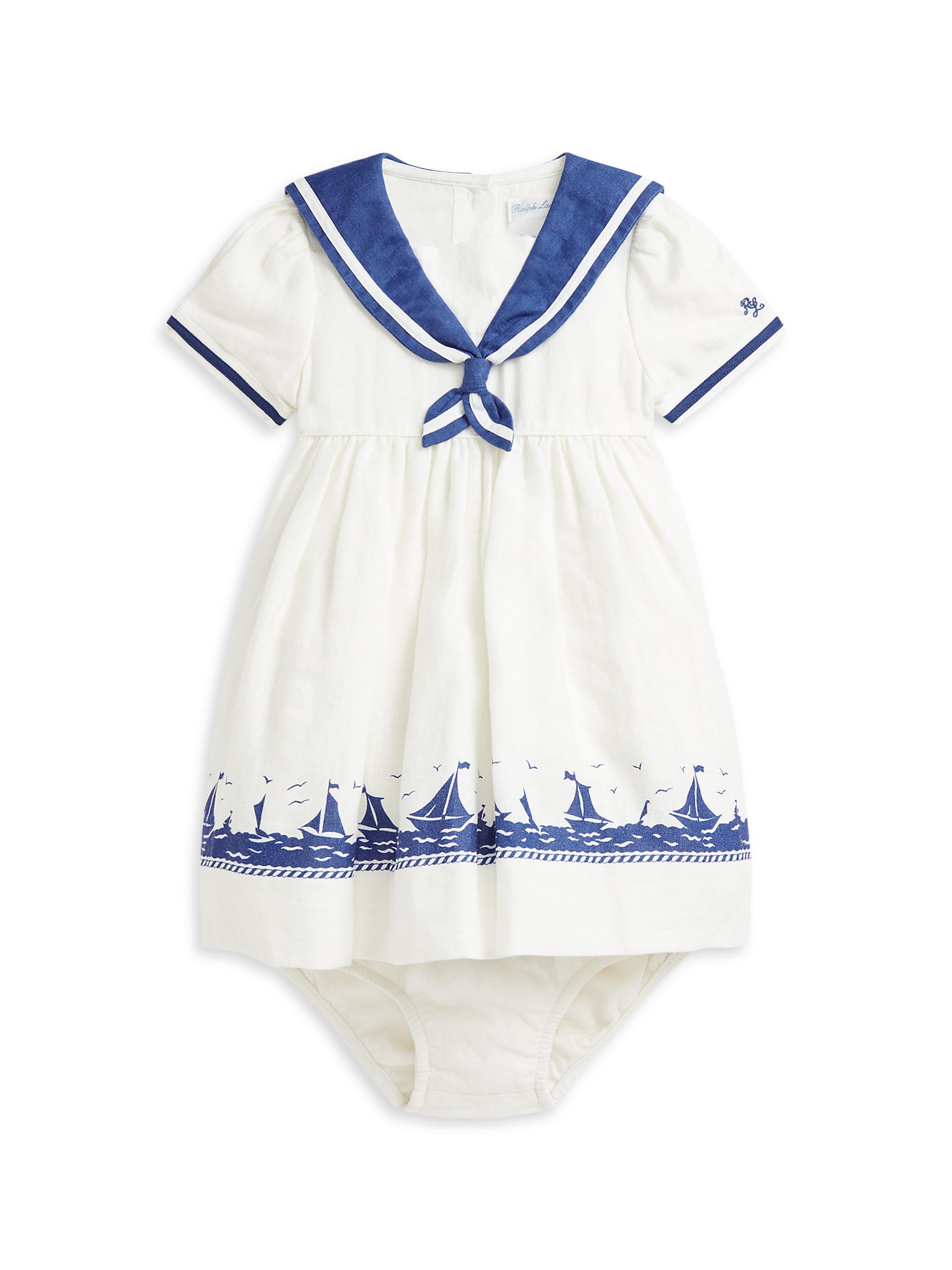 Polo Ralph Lauren Baby Girl's Linen Sailor Dress & Bloomers Set | Saks  Fifth Avenue