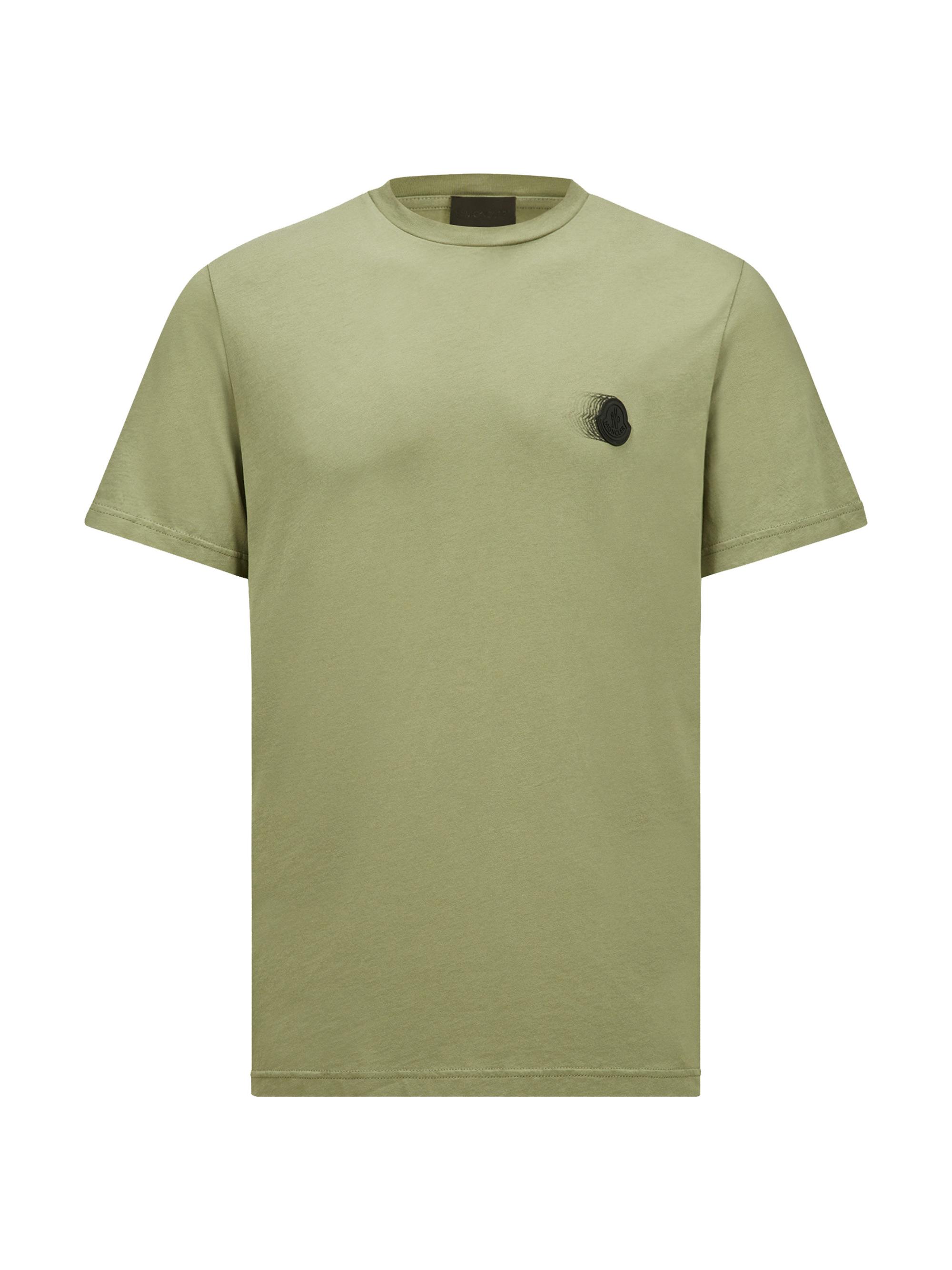 Moncler Men's Crewneck T-Shirt in Cotton - Sage Green
