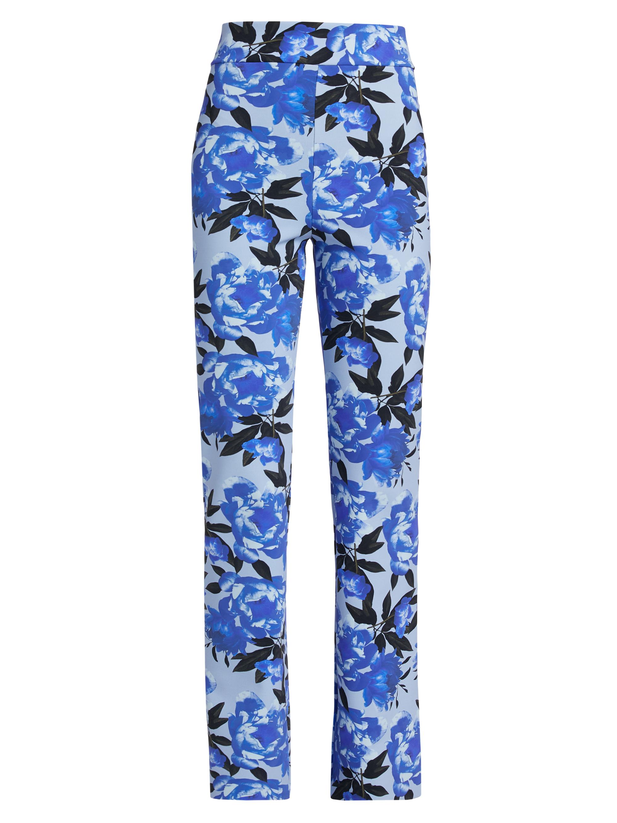Chiara Boni La Petite Robe Women's Venusette Floral Jersey High-Waisted Flared Pants - Cher Small Light Blue