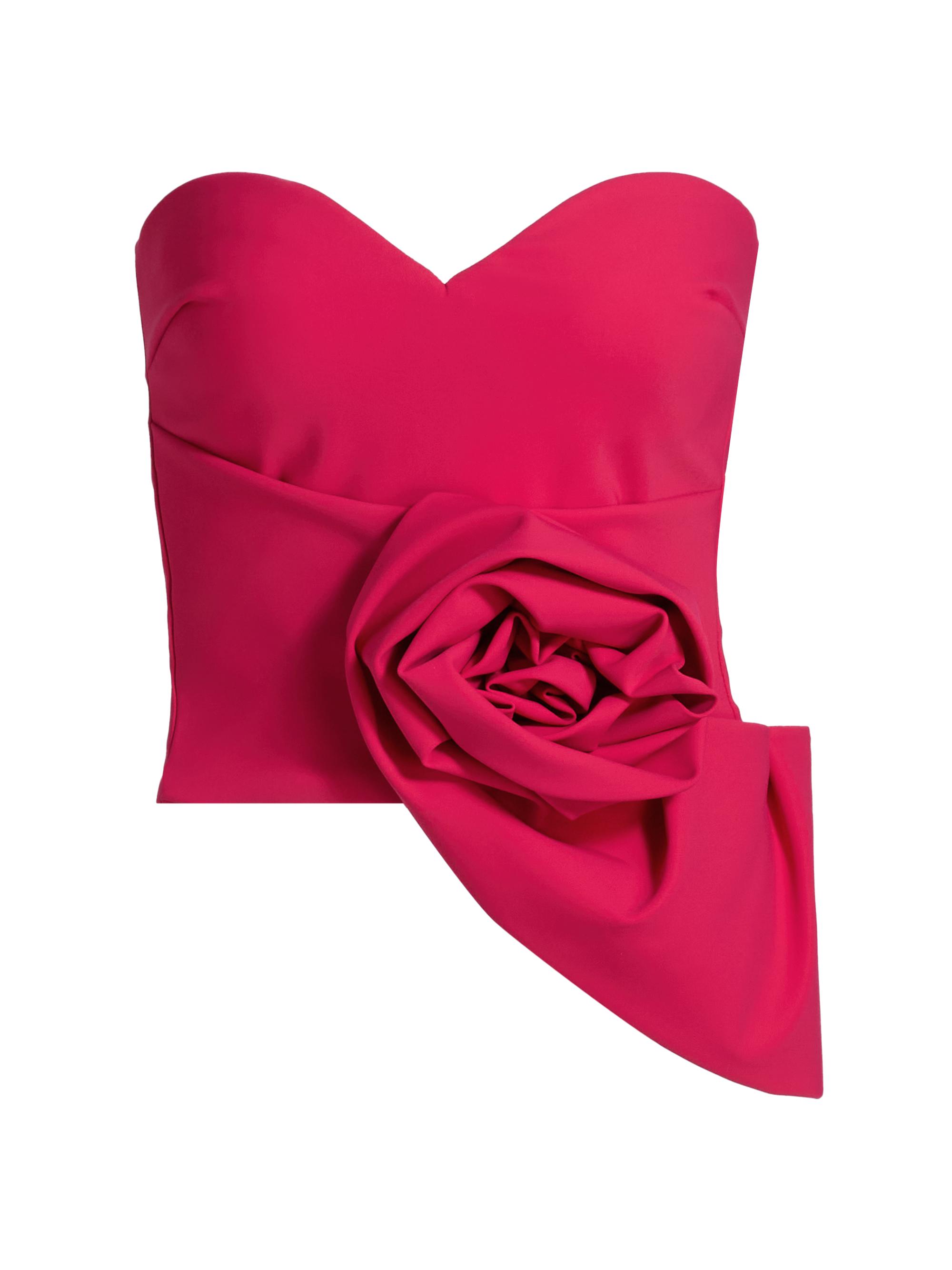 Chiara Boni La Petite Robe Women's Remi Stretch Floral Bustier Top - Lampone