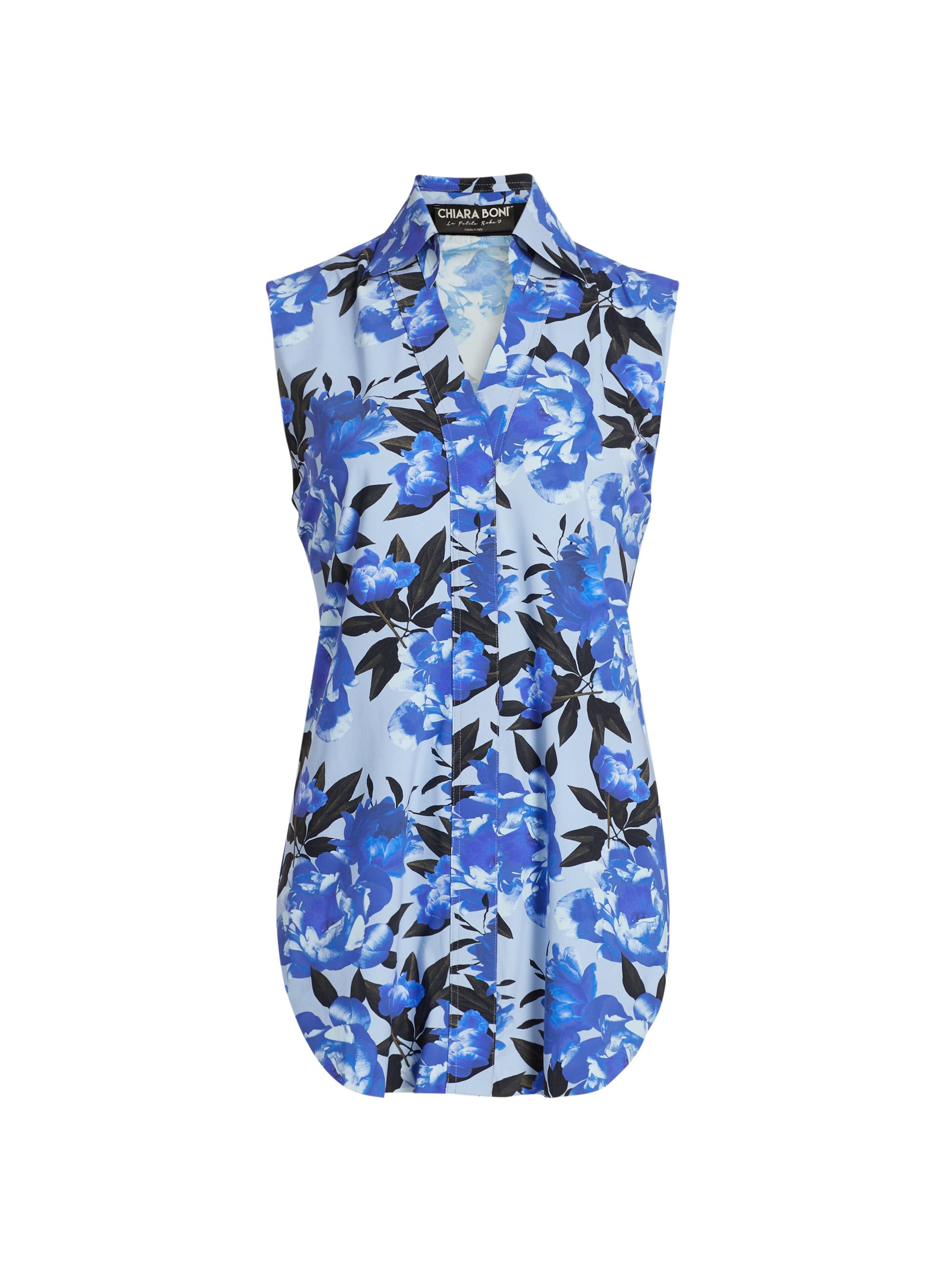 Chiara Boni La Petite Robe Women's Atena Printed Sleeveless Top - Cher Small Light Blue
