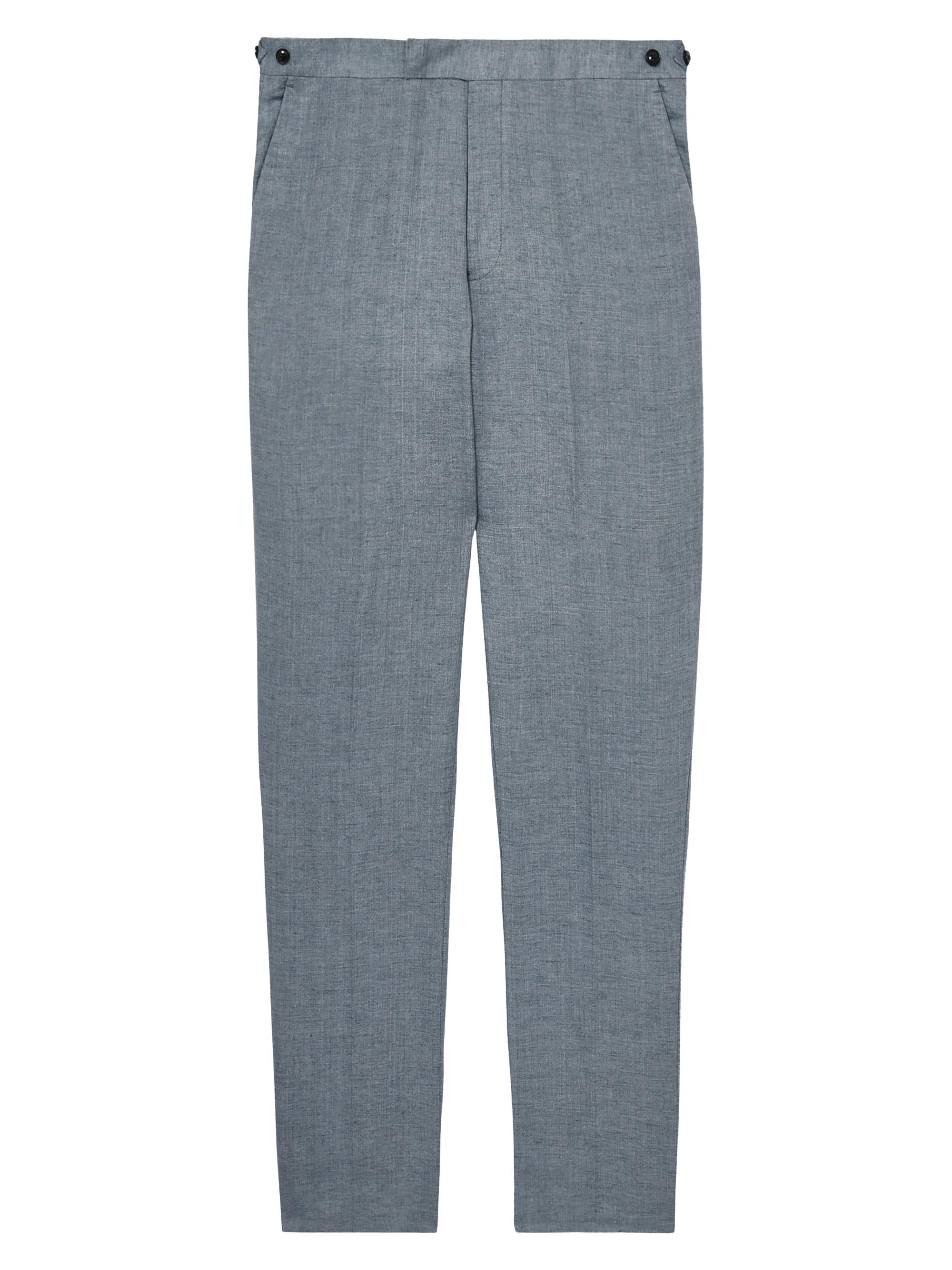 Reiss Men's Warner Slim Fit Linen Trousers - Air Force Blue