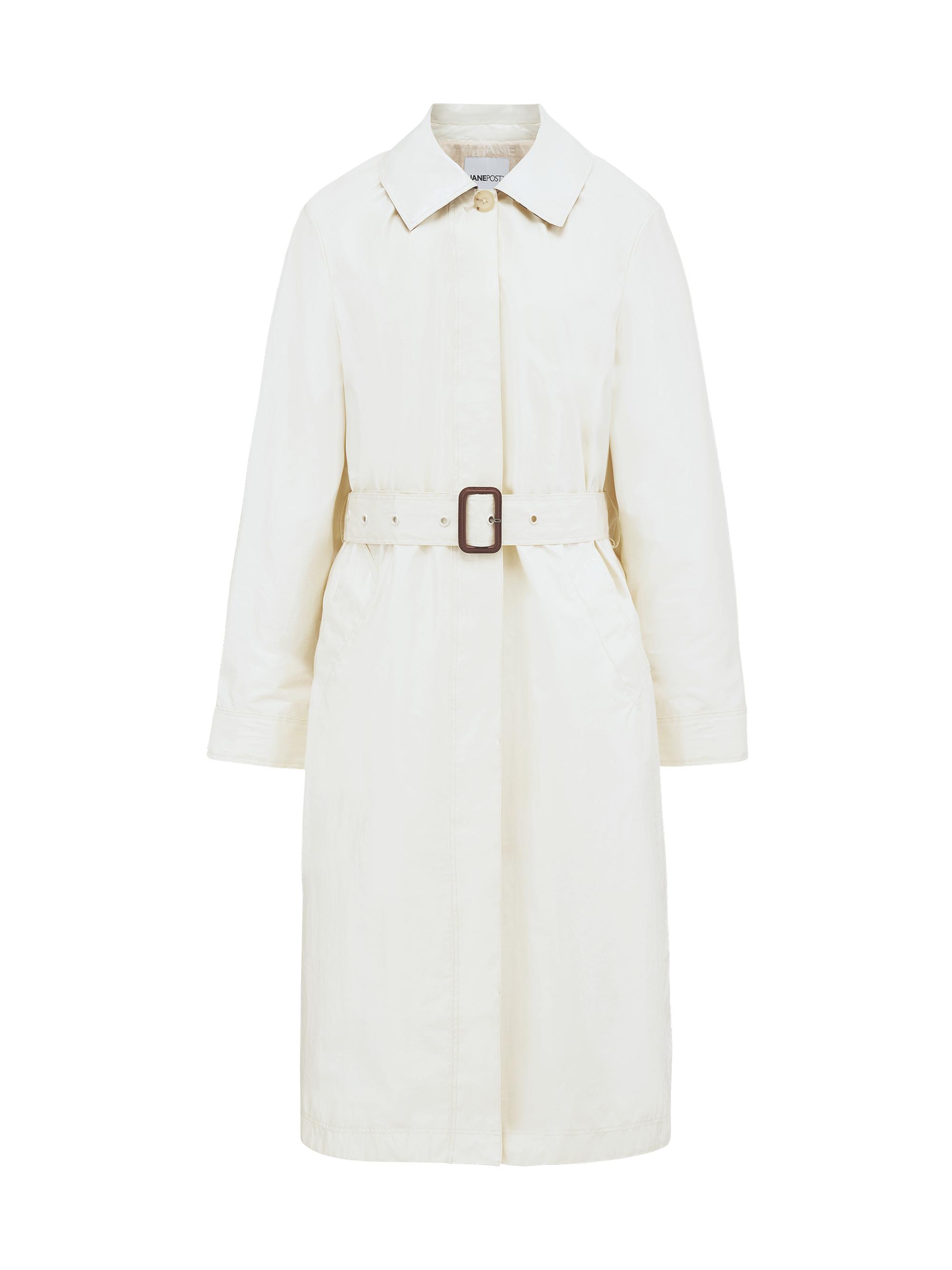 Jane Post Women's Light Slicker Trench Coat - Off White